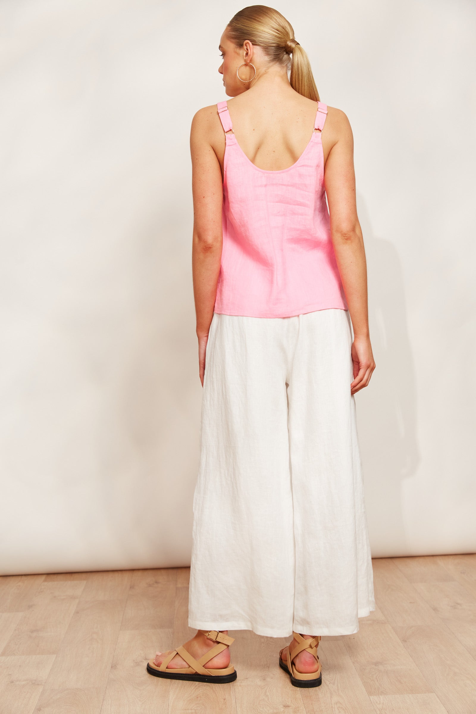 Sojourn Tank - Cameo - eb&ive Clothing - Top Strappy Linen