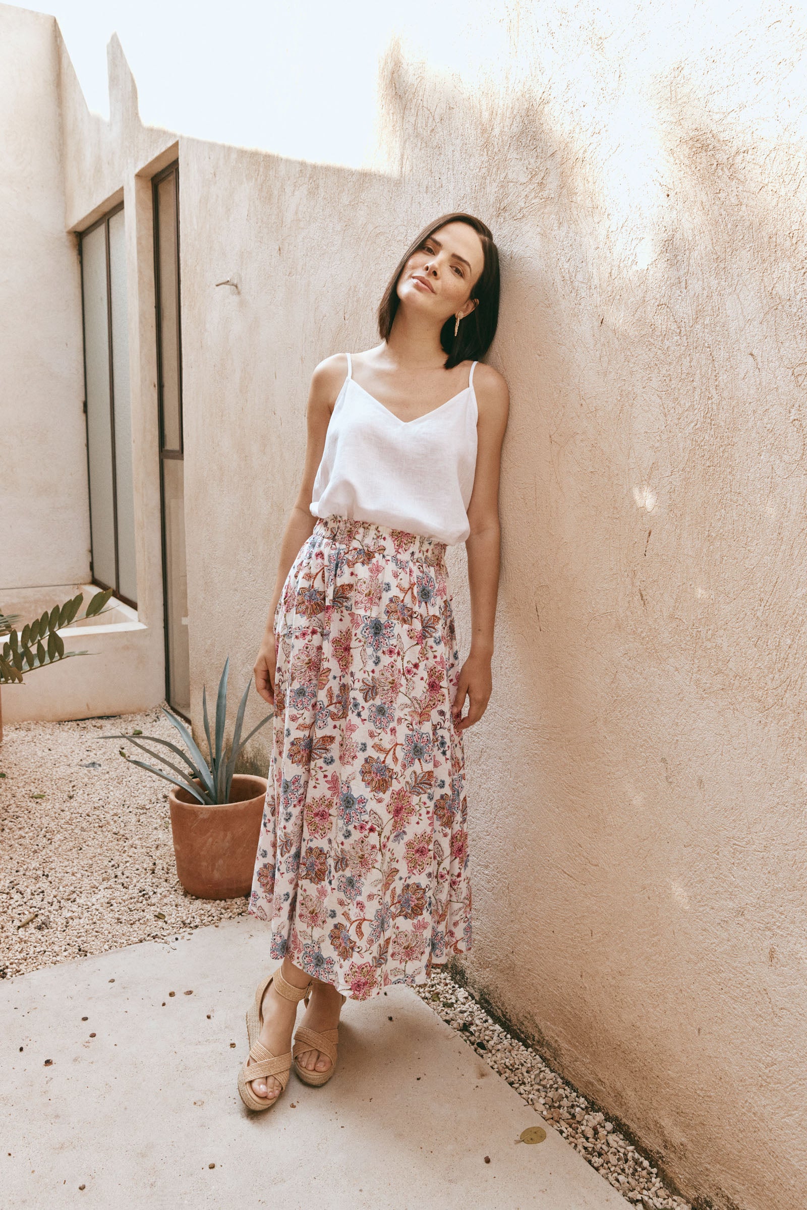 Seraphic Skirt - Paisley - eb&ive Clothing - Skirt Mid Linen