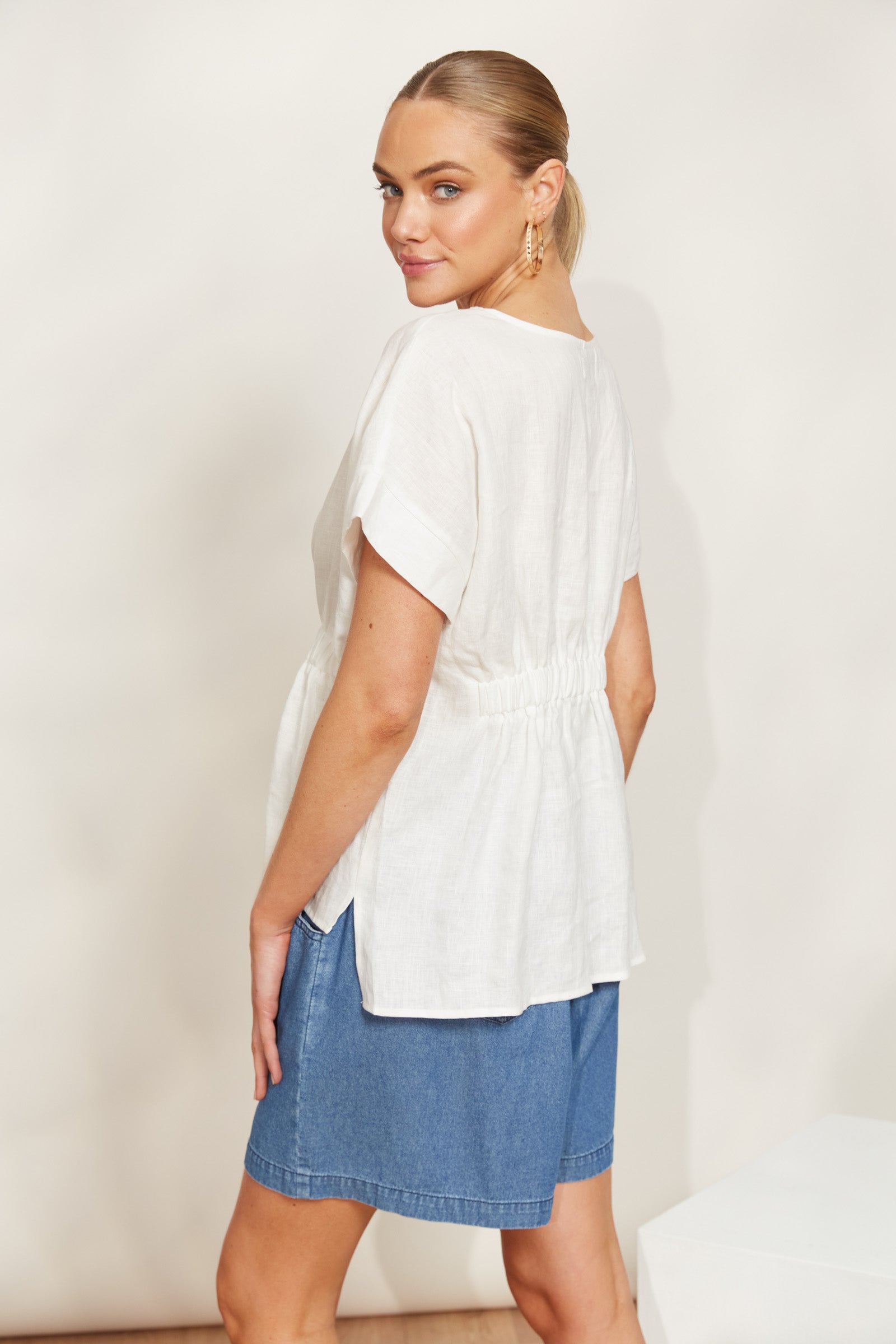 Sojourn Top - Opal - eb&ive Clothing - Top S/S Linen