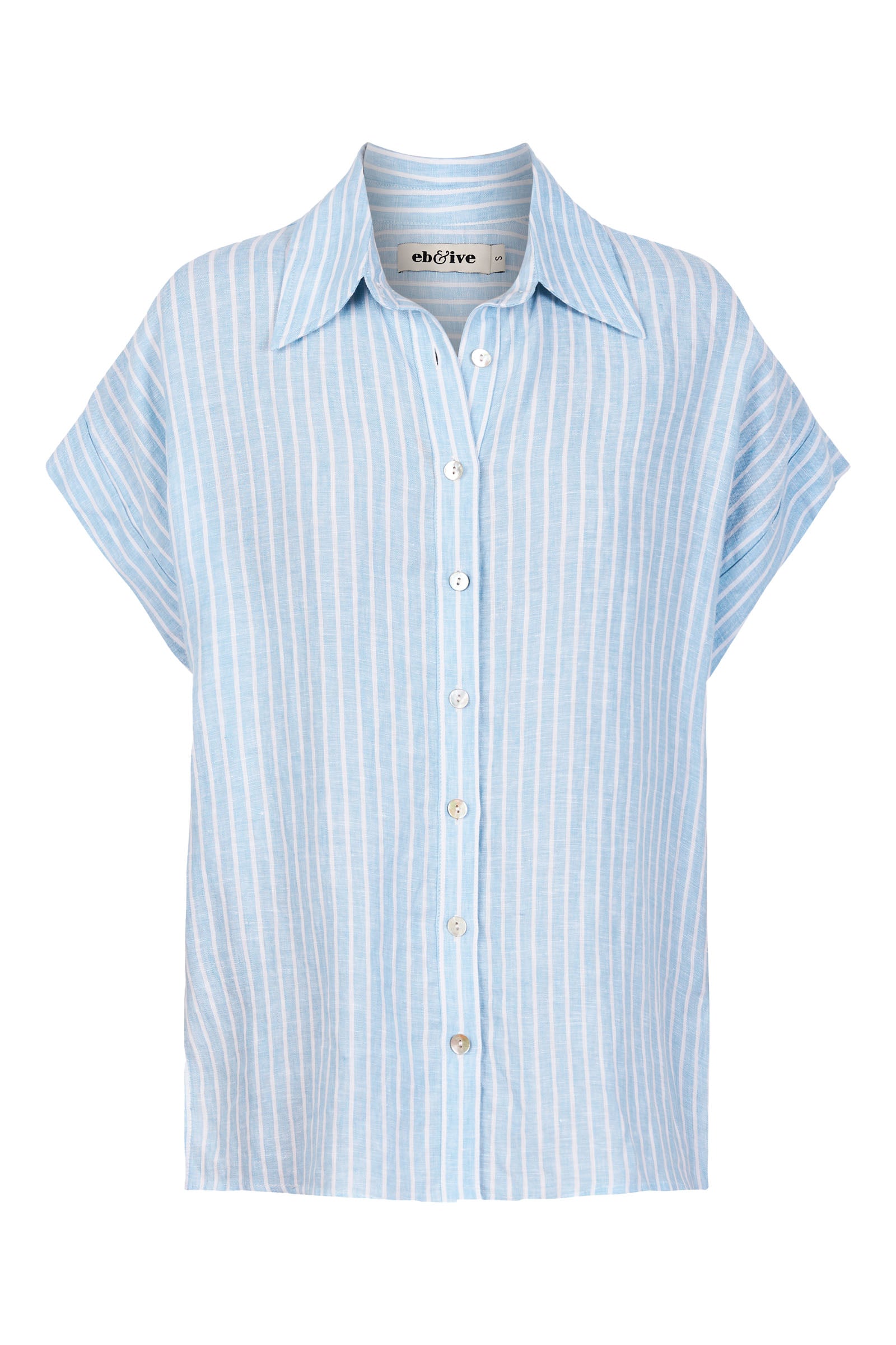 Sojourn Stripe Shirt - Coast - eb&ive Clothing - Shirt S/S Linen