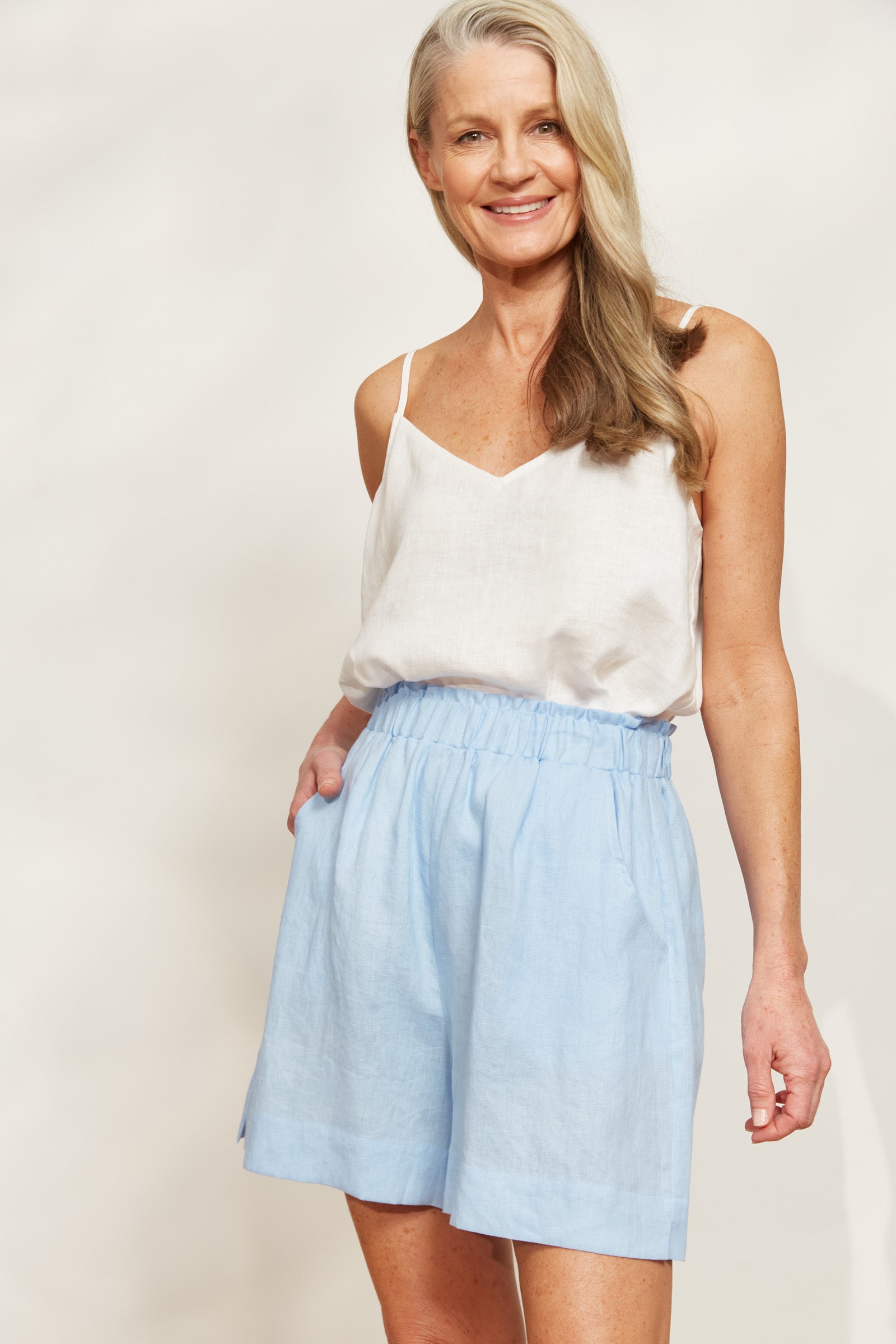 Sojourn Short - Coast - eb&ive Clothing - Short Linen