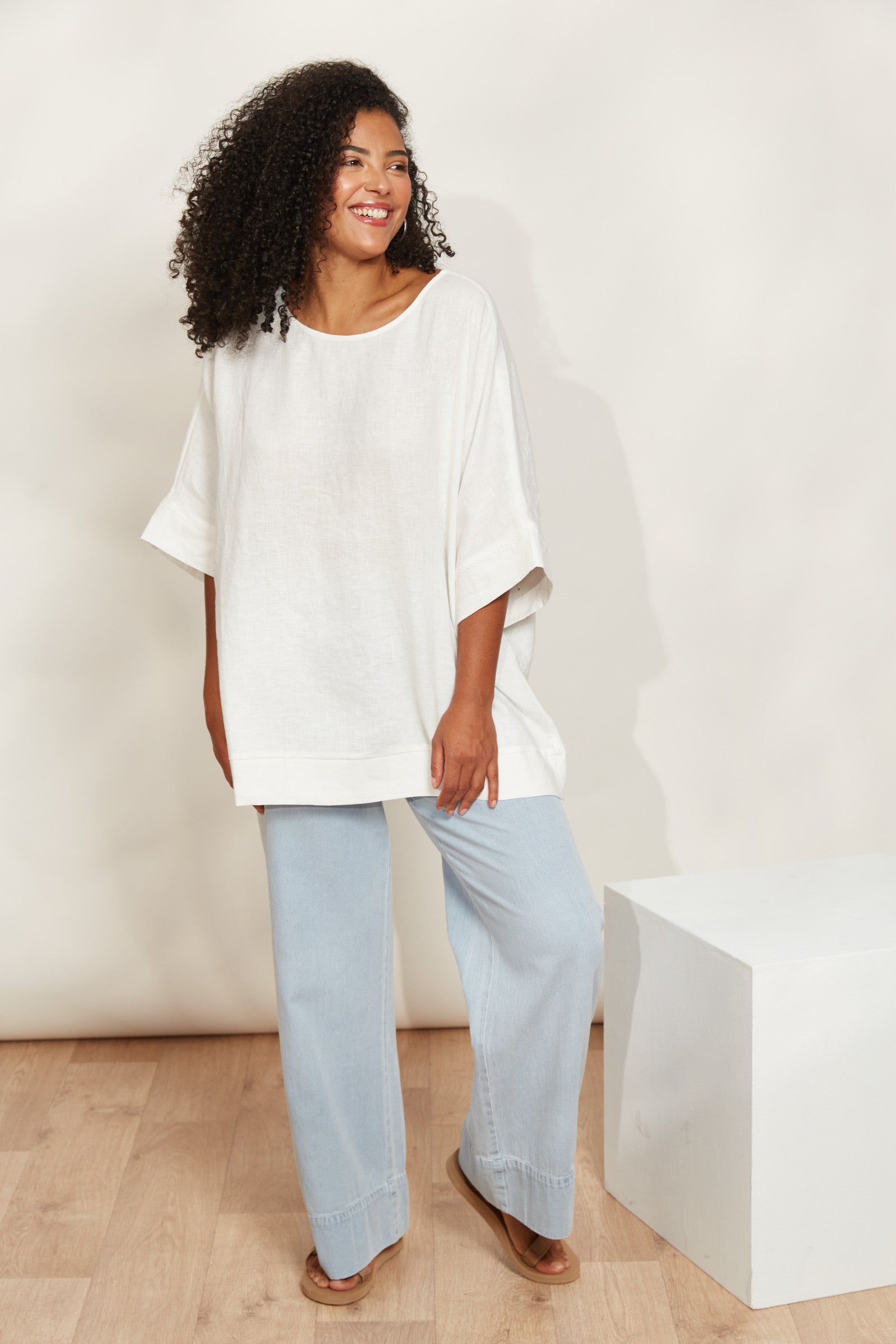 Seraphic Relaxed Top - Opal - eb&ive Clothing - Top S/S Linen One Size