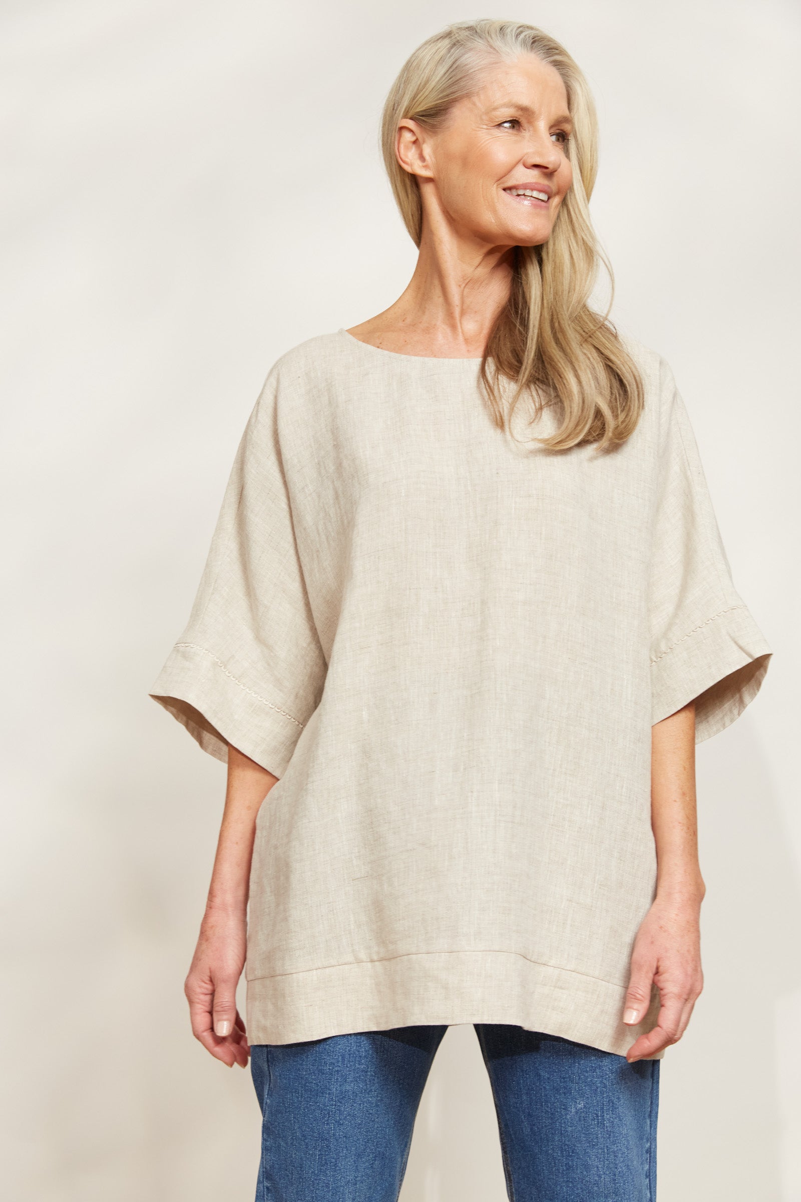 Seraphic Relaxed Top - Dune - eb&ive Clothing - Top S/S Linen One Size