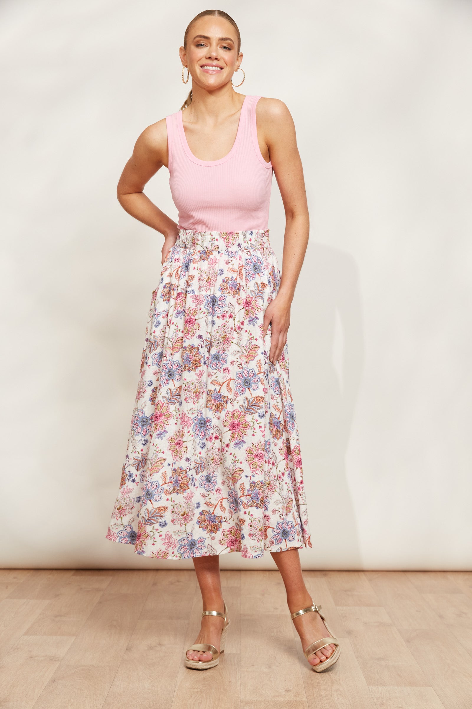 Seraphic Skirt - Paisley - eb&ive Clothing - Skirt Mid Linen