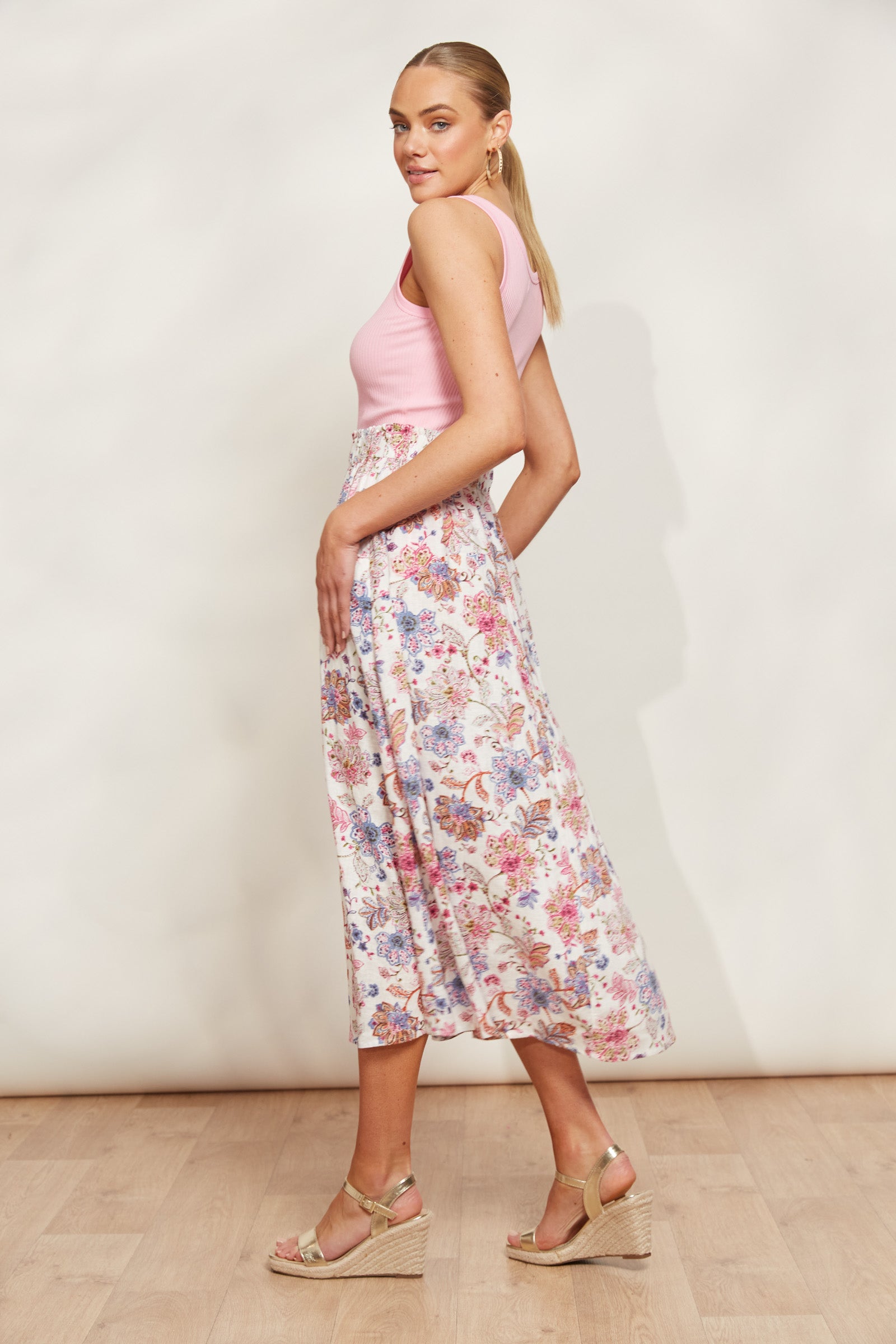 Seraphic Skirt - Paisley - eb&ive Clothing - Skirt Mid Linen