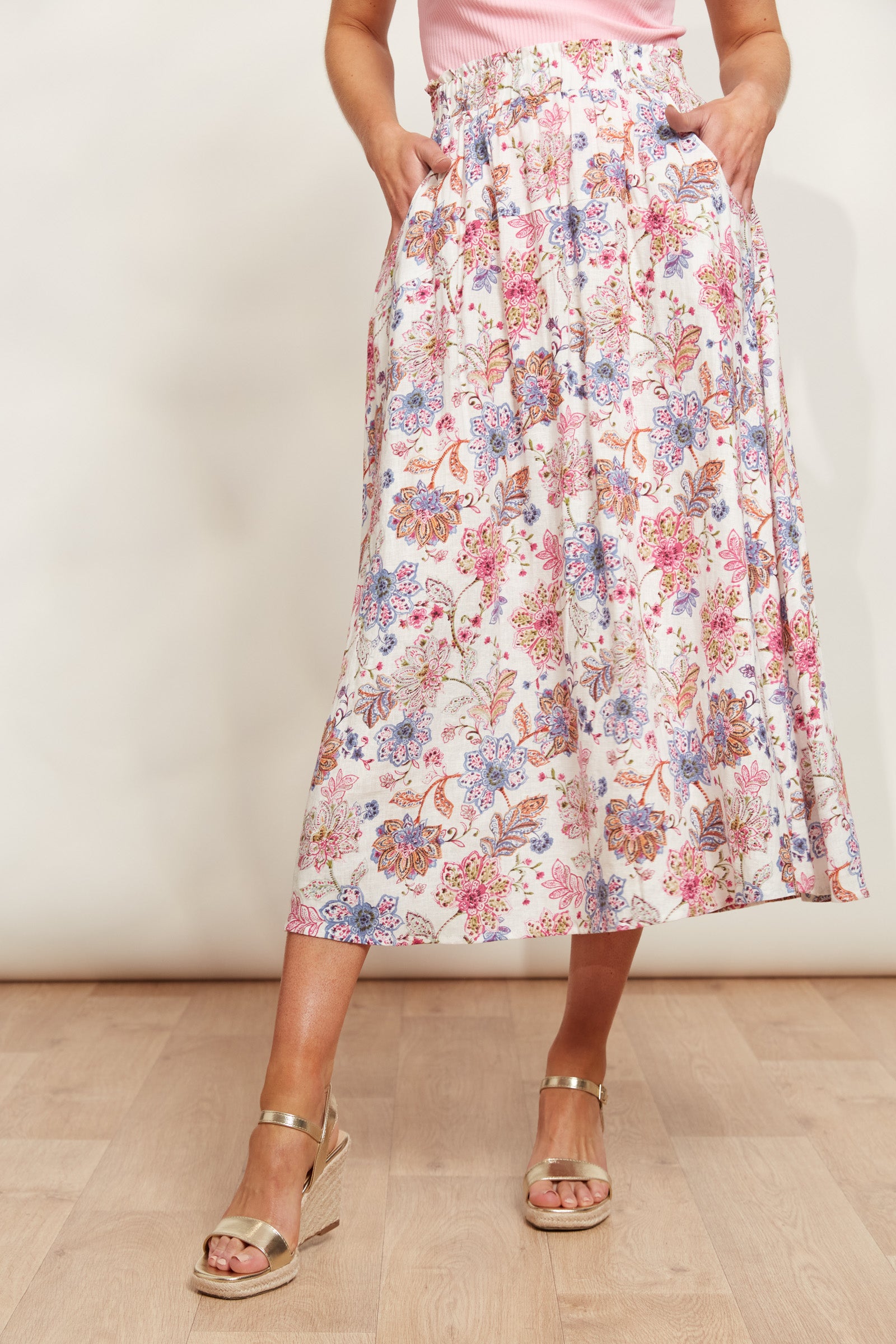 Seraphic Skirt - Paisley - eb&ive Clothing - Skirt Mid Linen