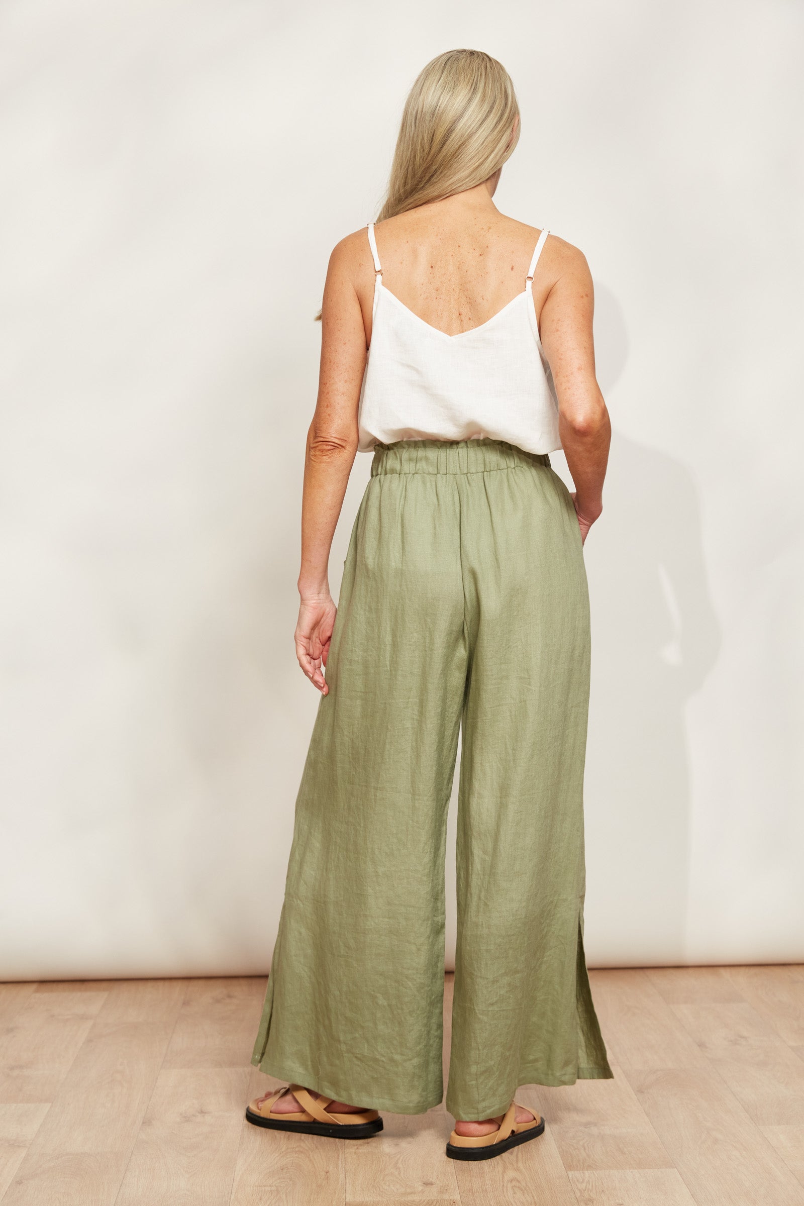 Sojourn Pant - Aloe - eb&ive Clothing - Pant Wide Linen