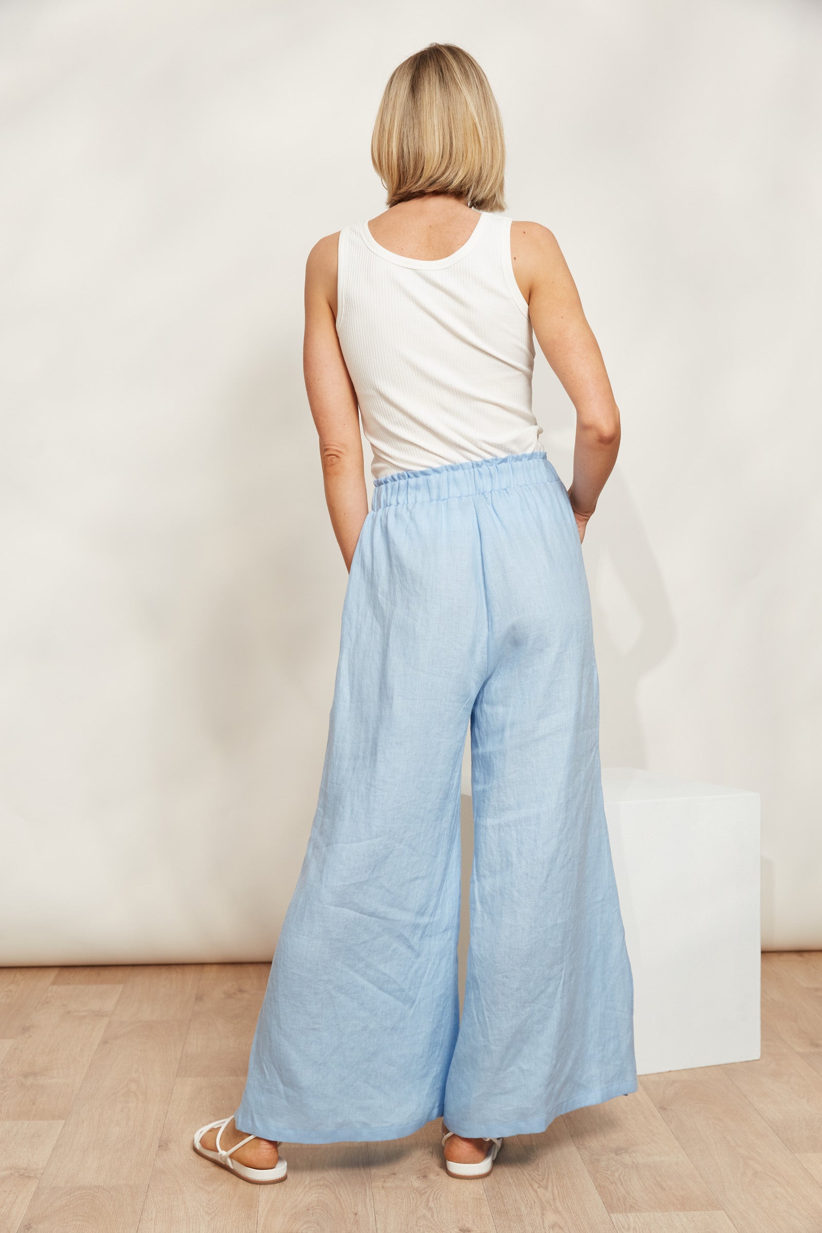 Sojourn Pant - Coast - eb&ive Clothing - Pant Wide Linen