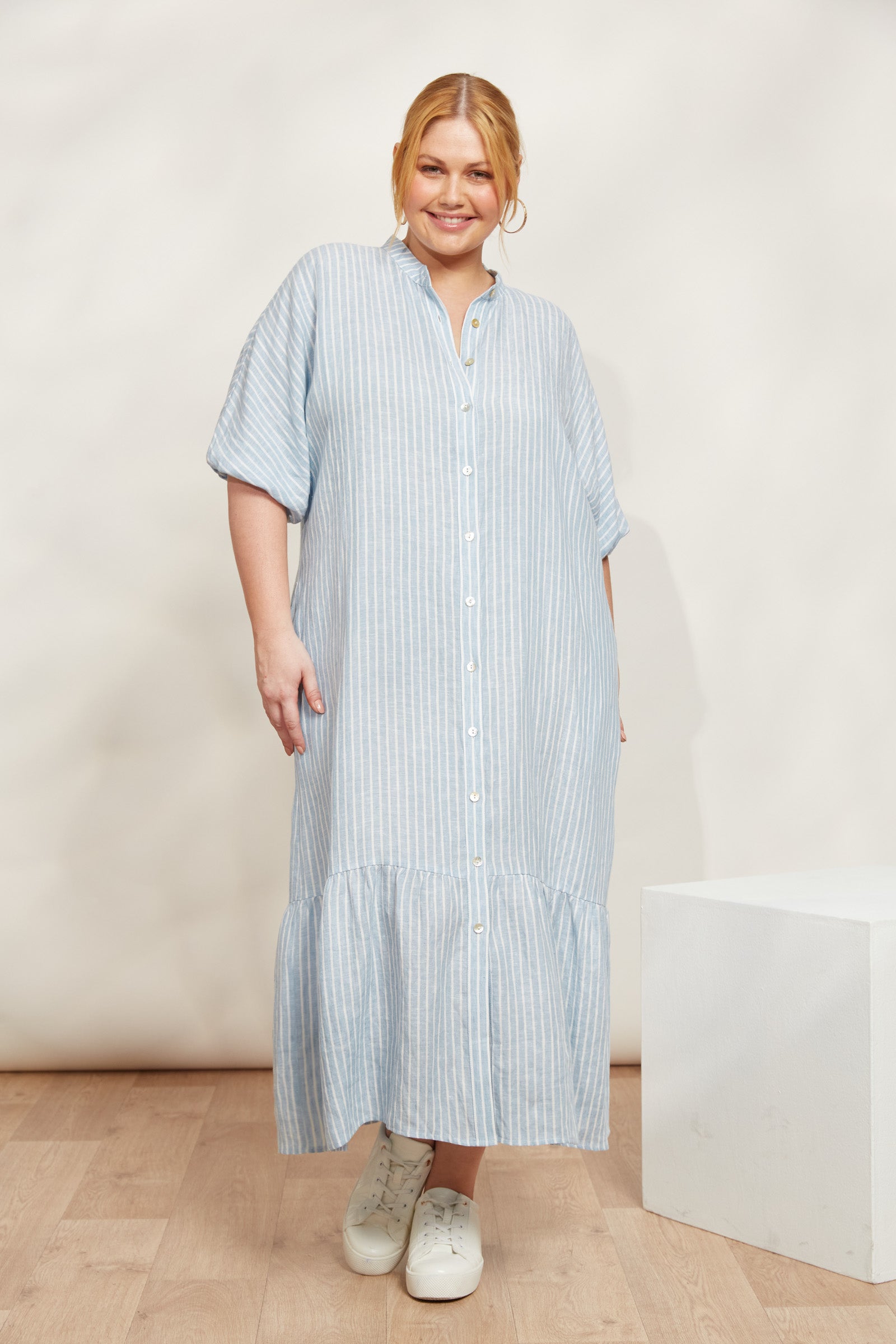 Sojourn Stripe Dress - Coast - eb&ive Clothing - Dress Maxi Linen