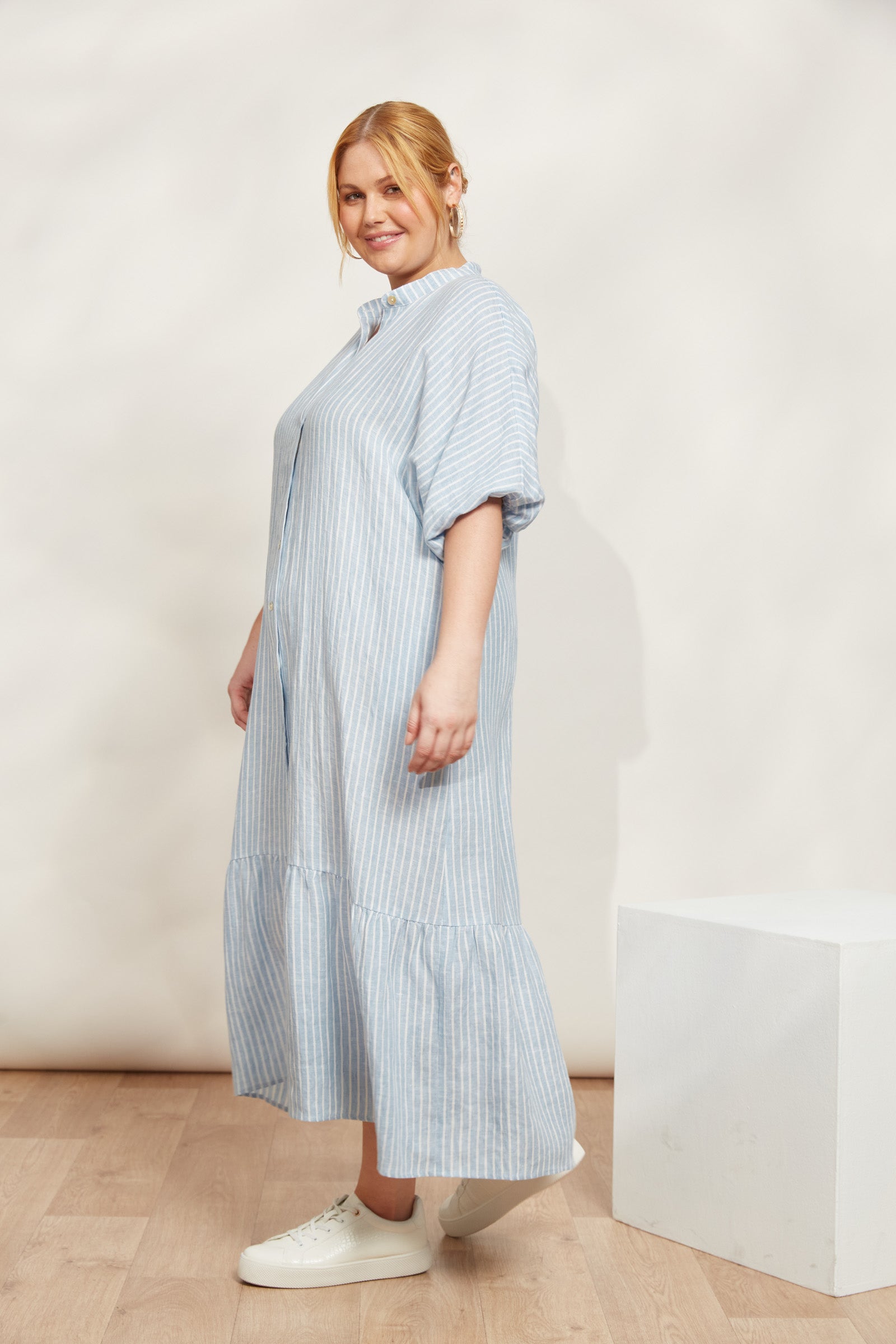 Sojourn Stripe Dress - Coast - eb&ive Clothing - Dress Maxi Linen