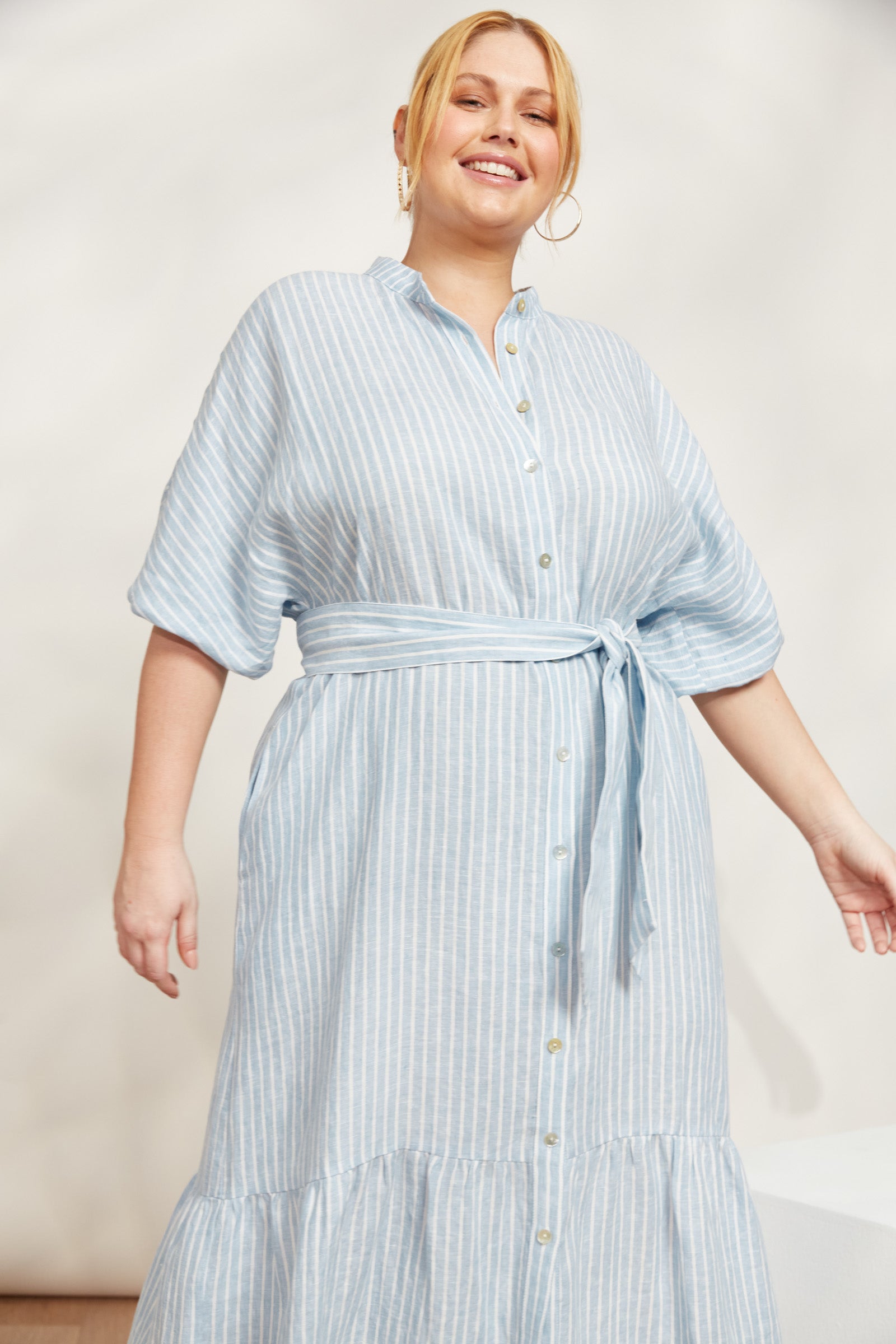 Sojourn Stripe Dress - Coast - eb&ive Clothing - Dress Maxi Linen