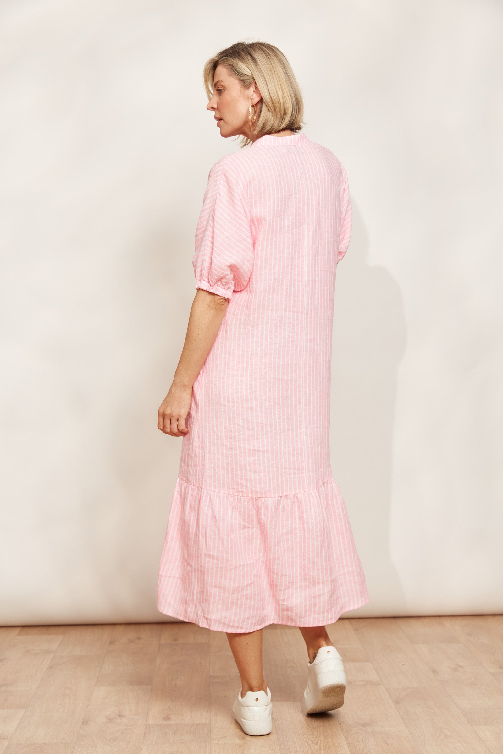 Sojourn Stripe Dress - Cameo - eb&ive Clothing - Dress Maxi Linen