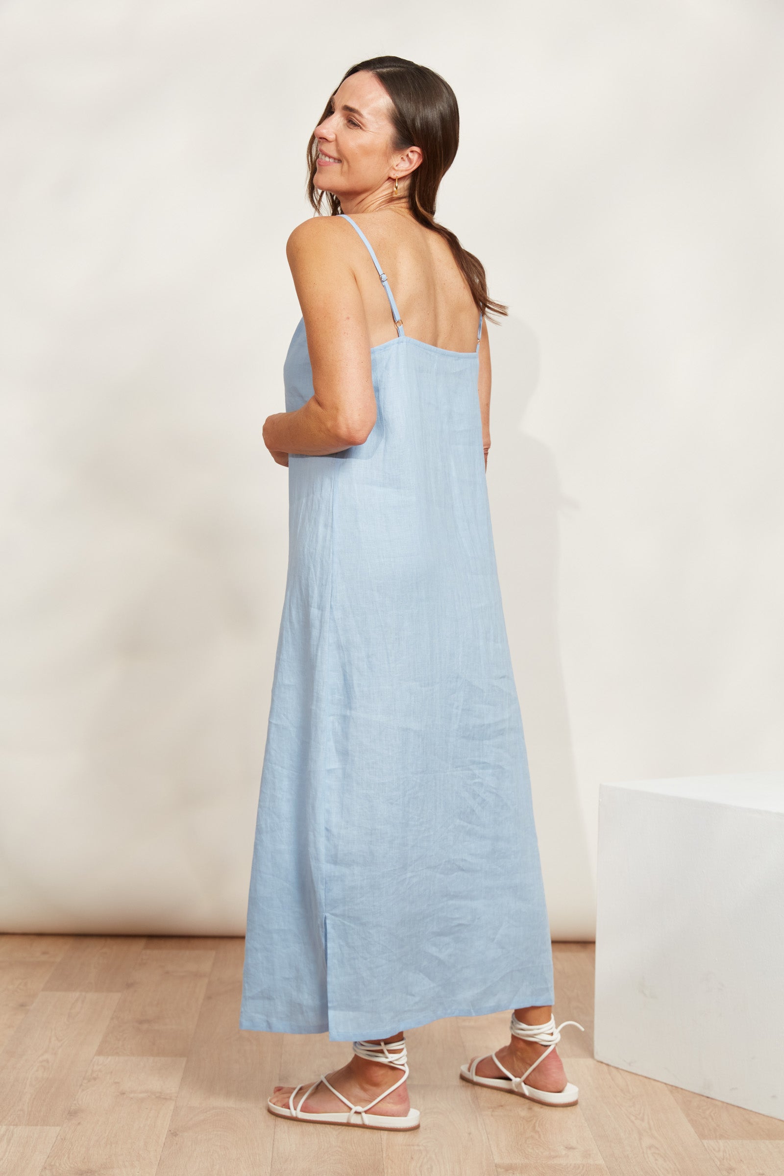 Sojourn Tank Maxi - Coast - eb&ive Clothing - Dress Strappy Maxi Linen