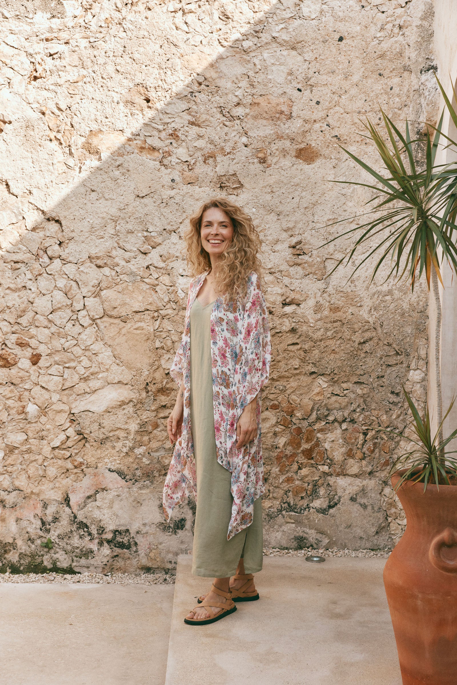 Sojourn Tank Maxi - Aloe - eb&ive Clothing - Dress Strappy Maxi Linen