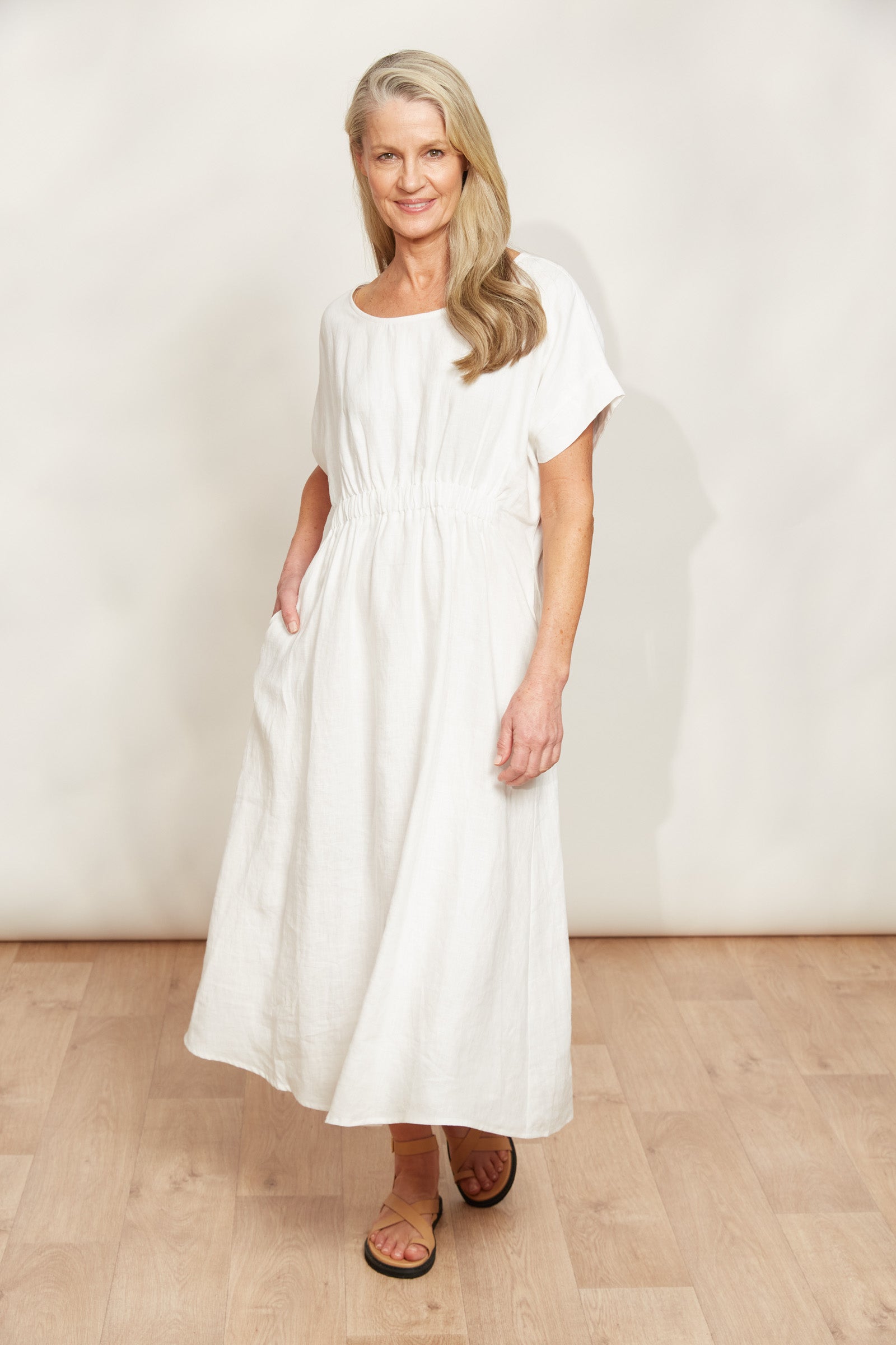 Sojourn Dress - Opal - eb&ive Clothing - Dress Mid Linen