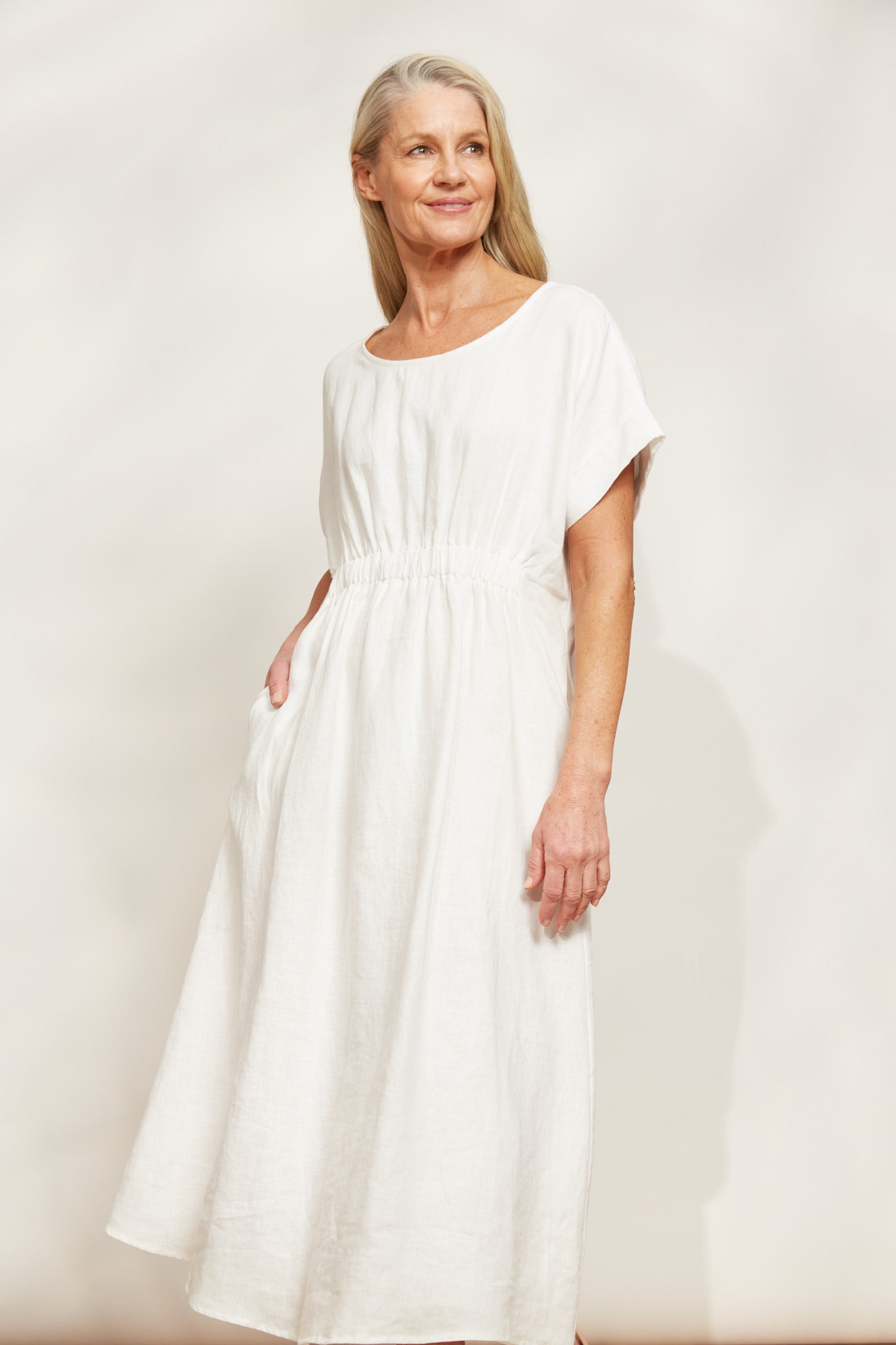 Sojourn Dress - Opal - eb&ive Clothing - Dress Mid Linen