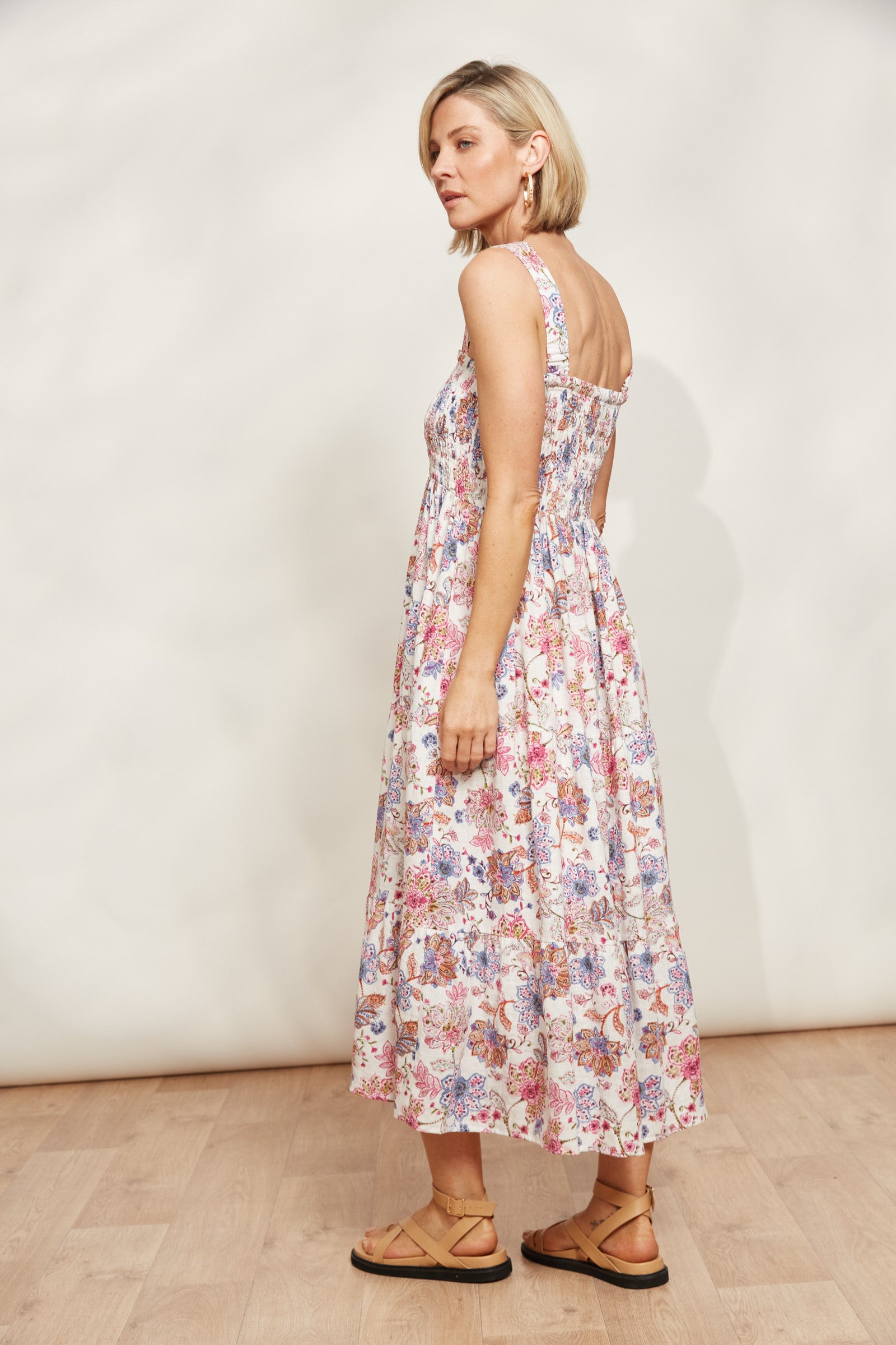 Seraphic Tank Dress - Paisley - eb&ive Clothing - Dress Strappy Maxi Linen