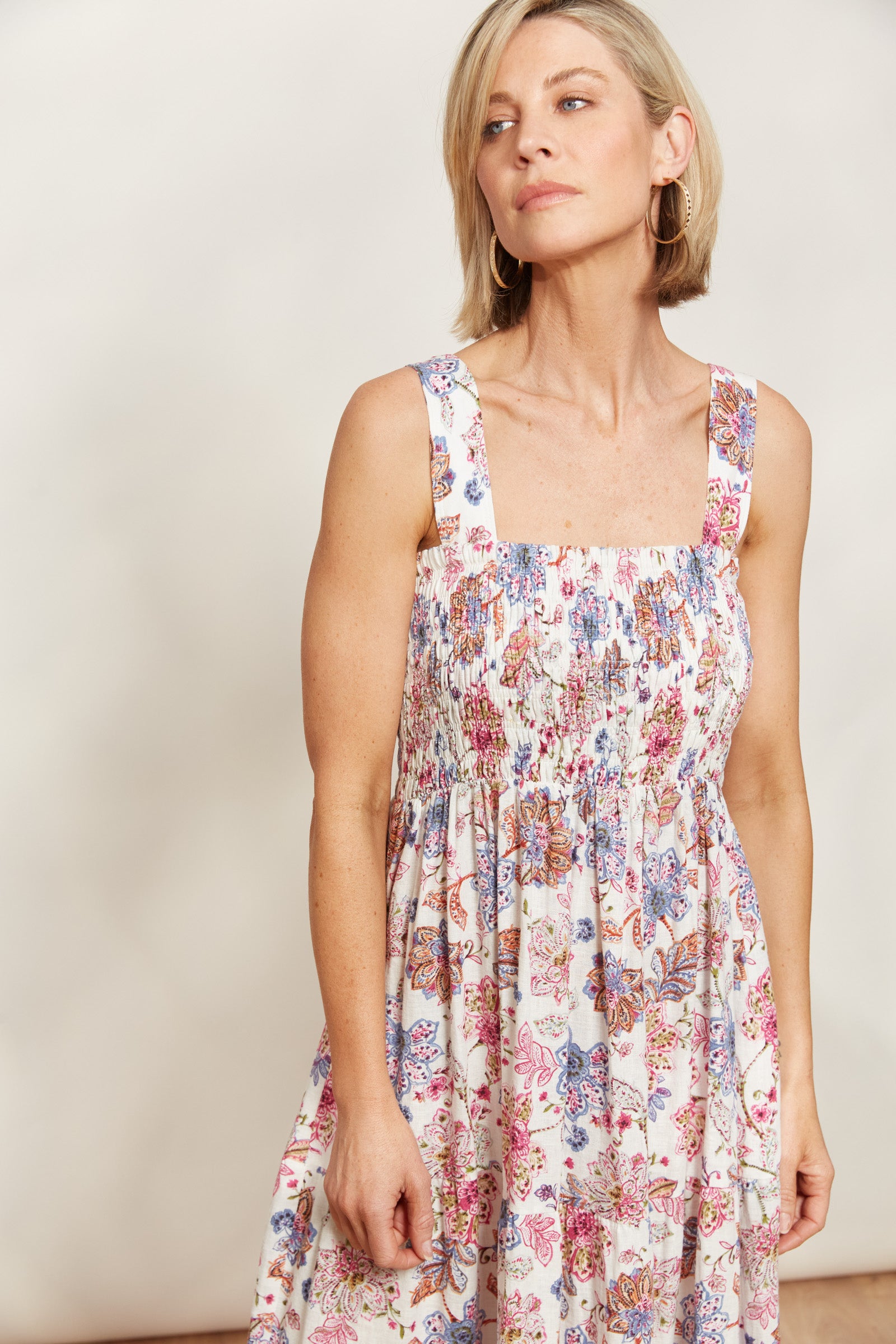 Seraphic Tank Dress - Paisley - eb&ive Clothing - Dress Strappy Maxi Linen