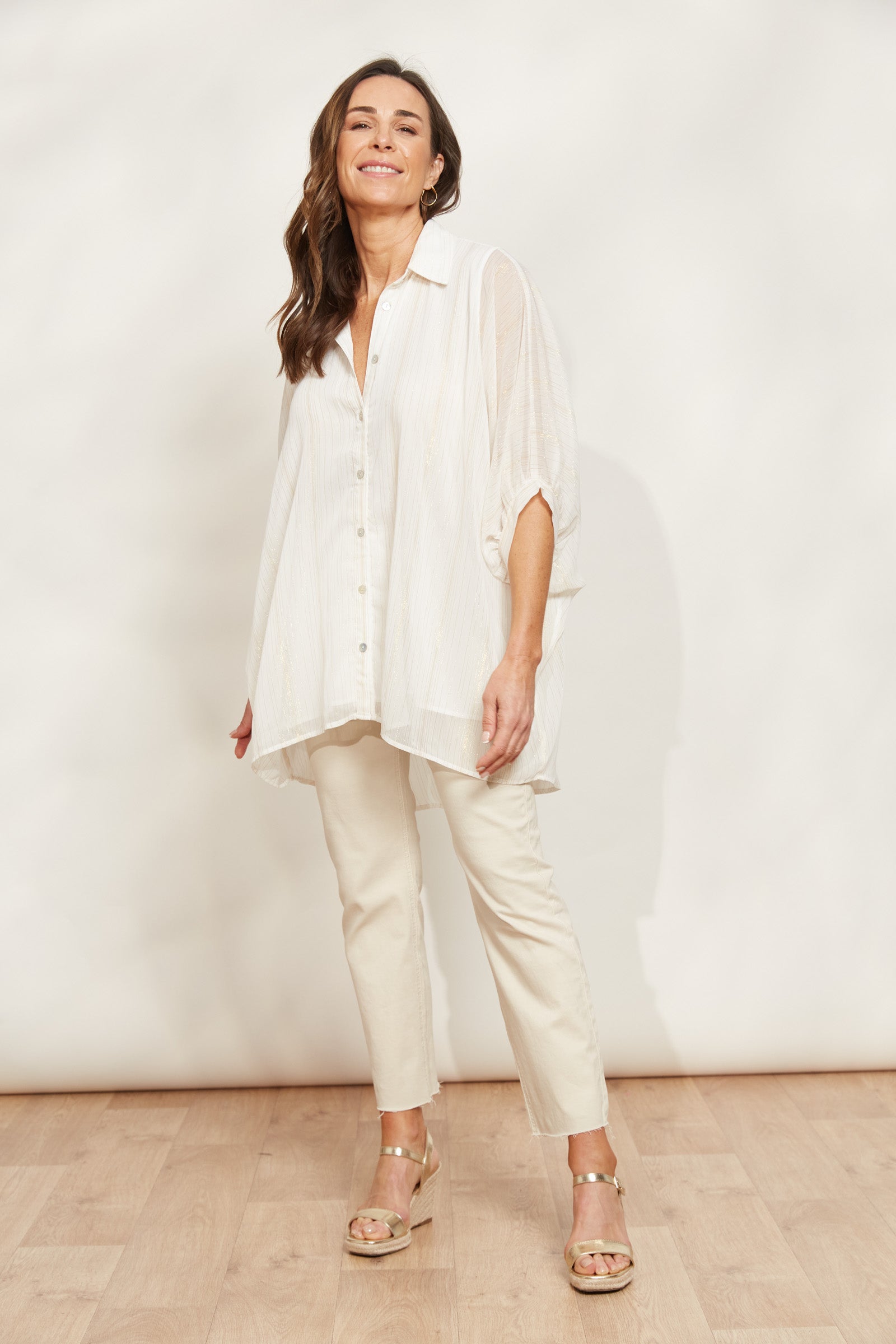 Sereno Relaxed Shirt - Pearl - eb&ive Clothing - Shirt L/S One Size