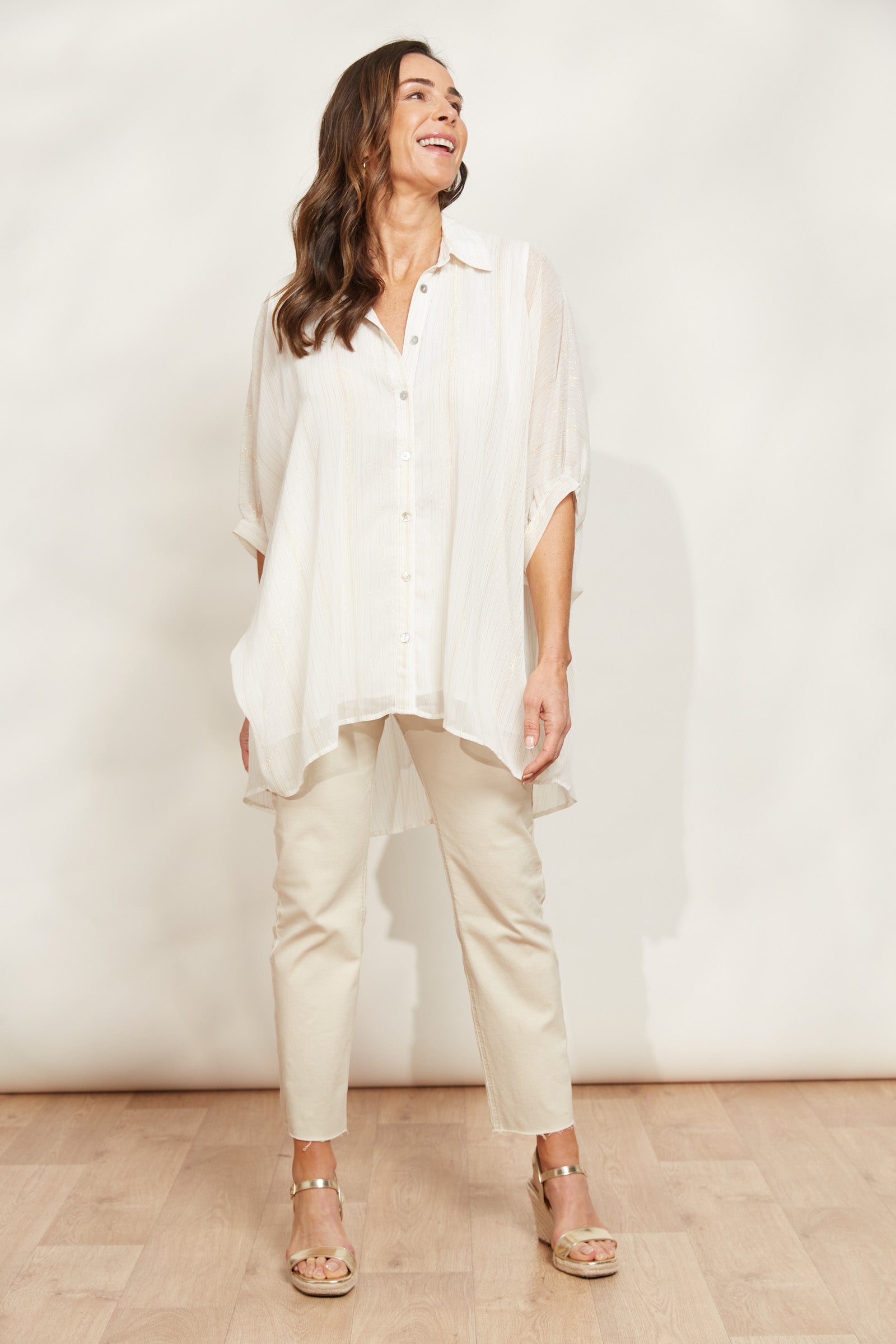 Sereno Relaxed Shirt - Pearl - eb&ive Clothing - Shirt L/S One Size