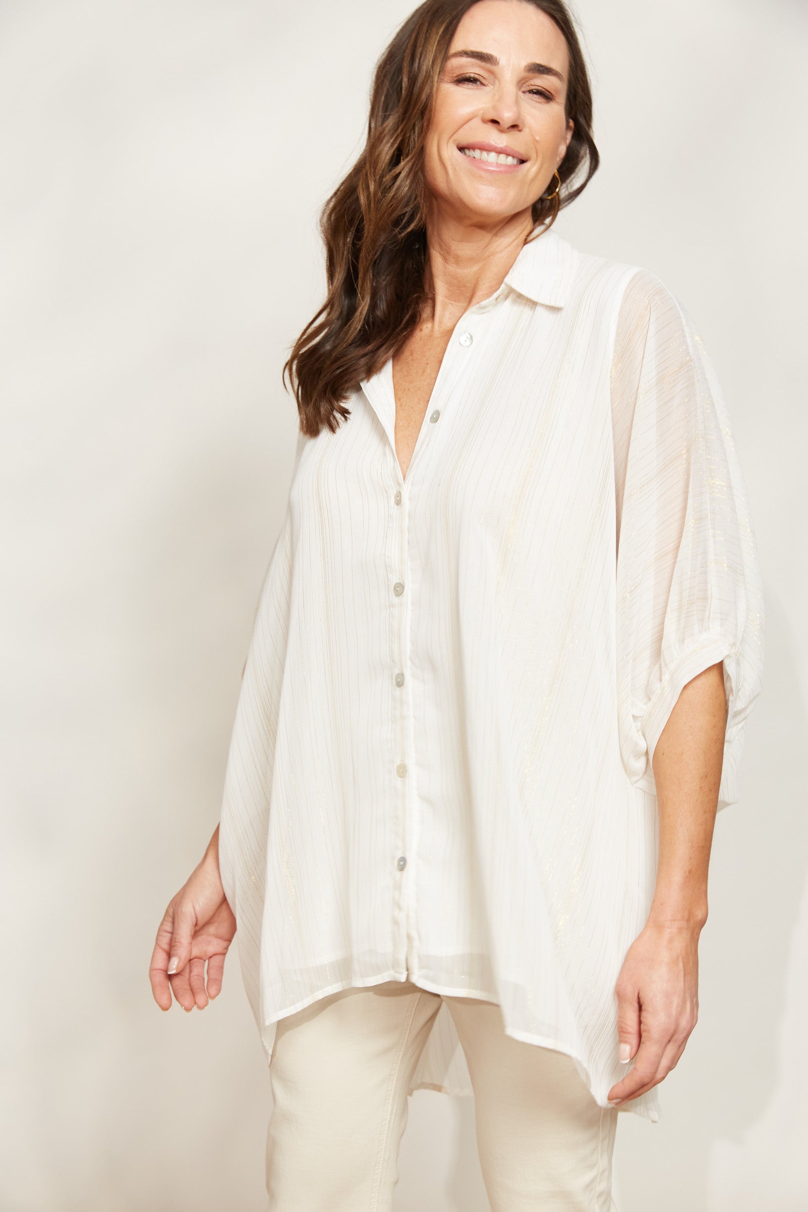 Sereno Relaxed Shirt - Pearl - eb&ive Clothing - Shirt L/S One Size