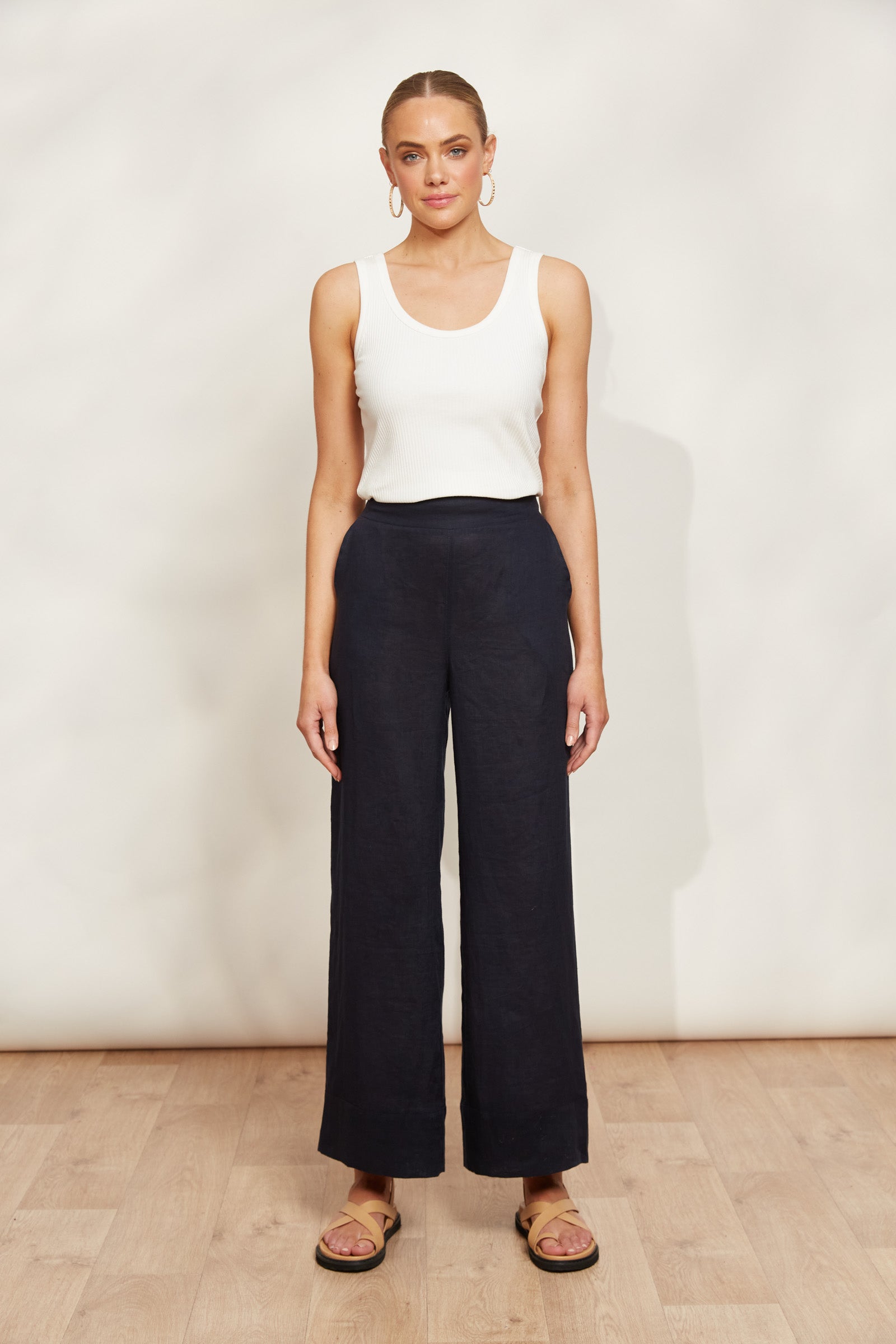 Studio Pant - Navy - eb&ive Clothing - Pant Relaxed Linen