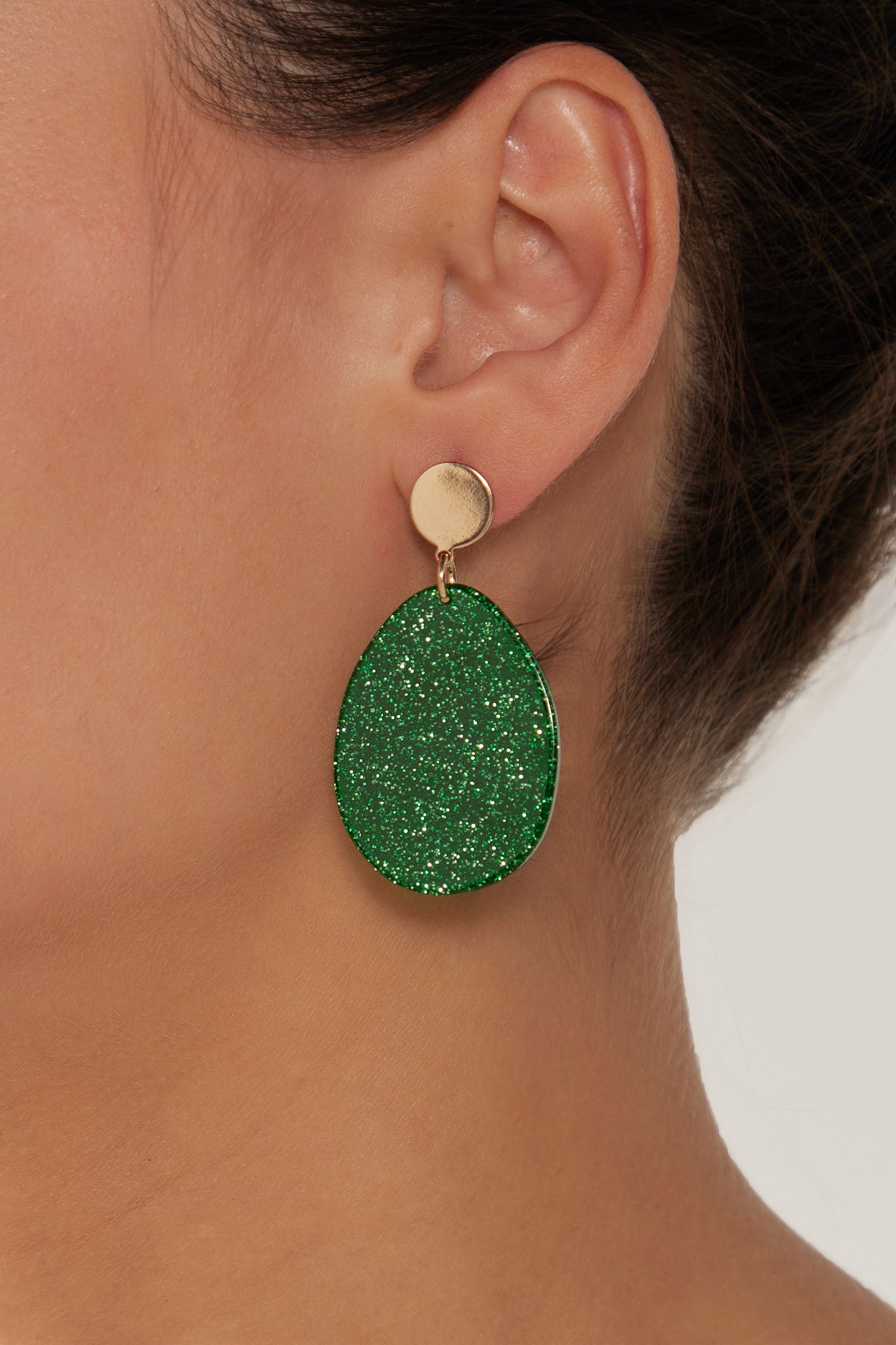 Merry Oval Earring  - Emerald - eb&ive Earring