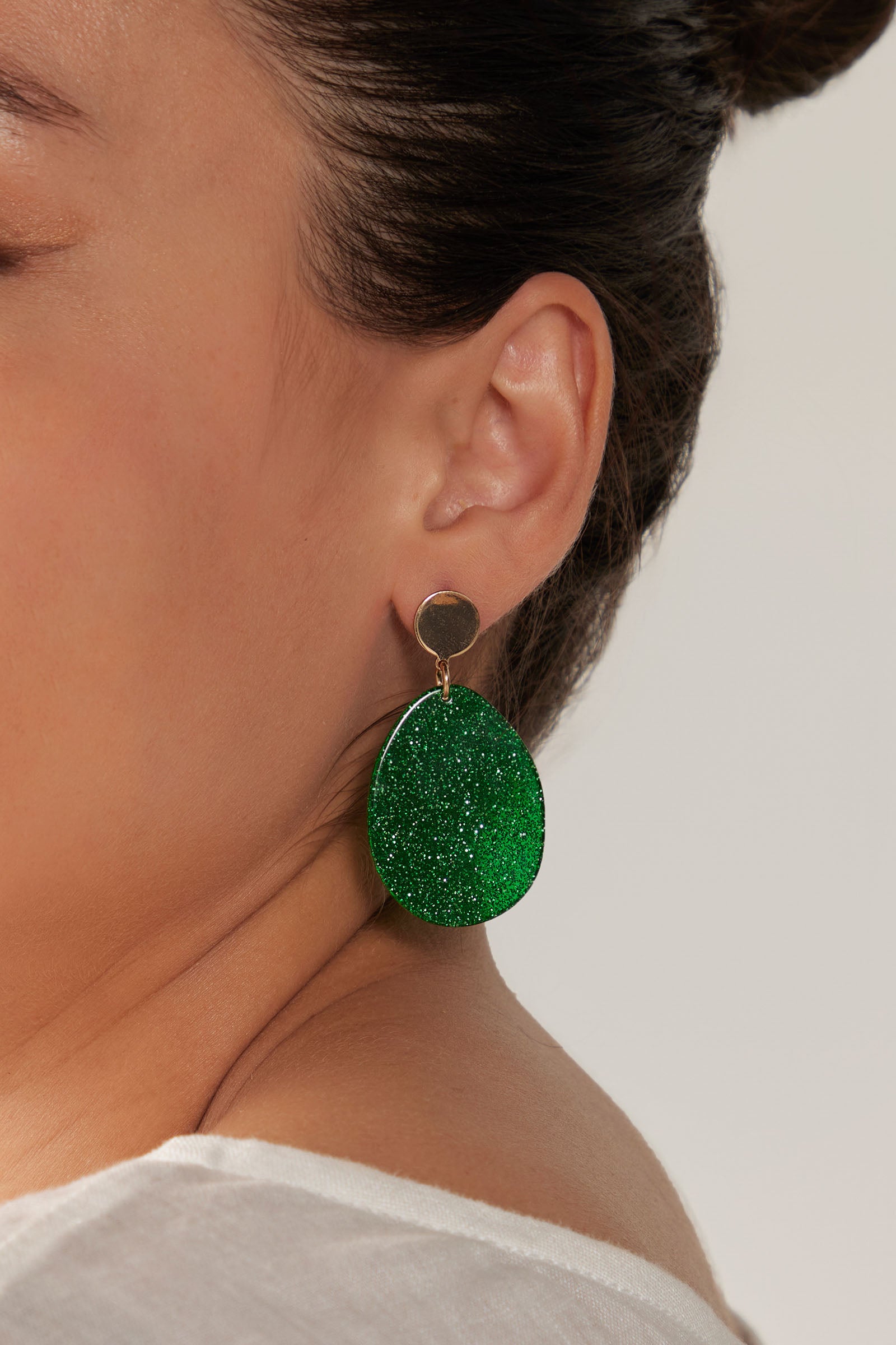 Merry Oval Earring  - Emerald - eb&ive Earring