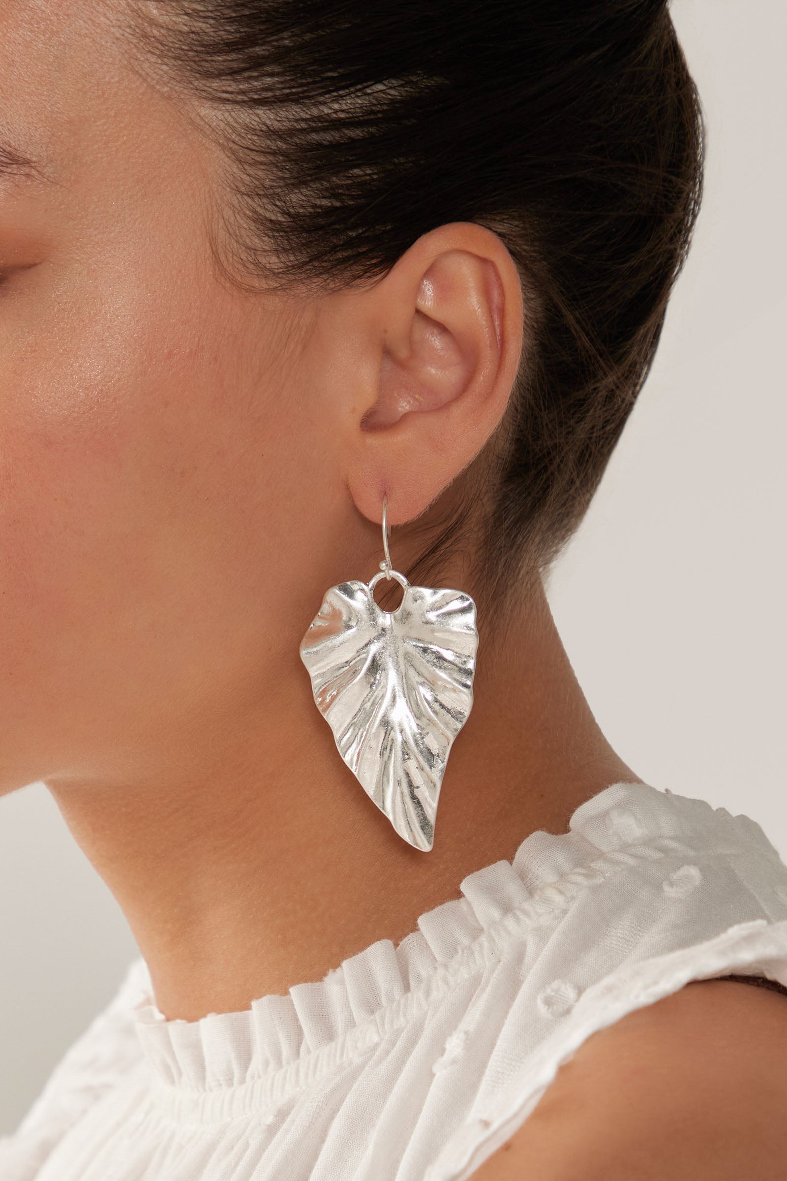 Mizu Leaf Earring - Silver - eb&ive Earring