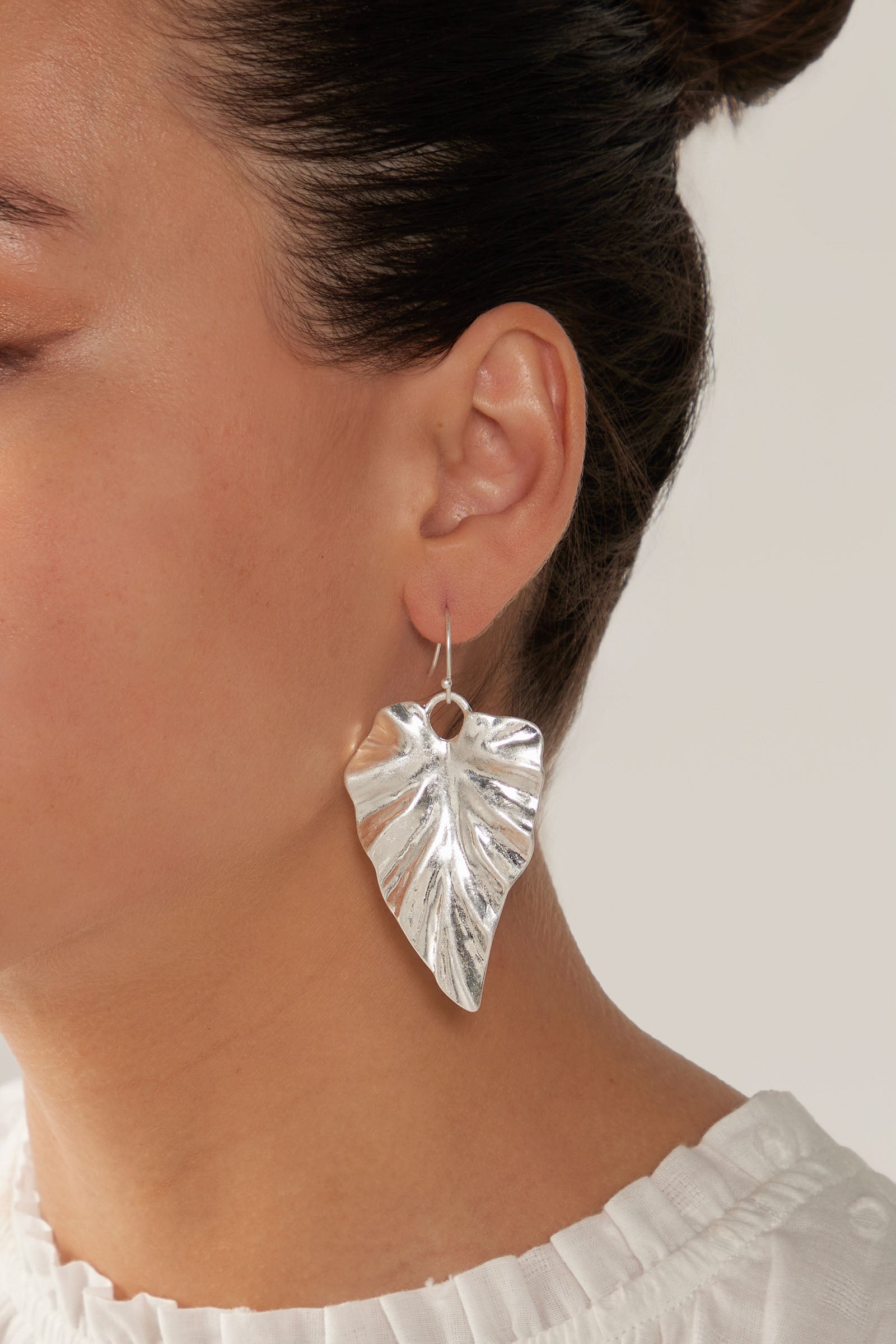 Mizu Leaf Earring - Silver - eb&ive Earring