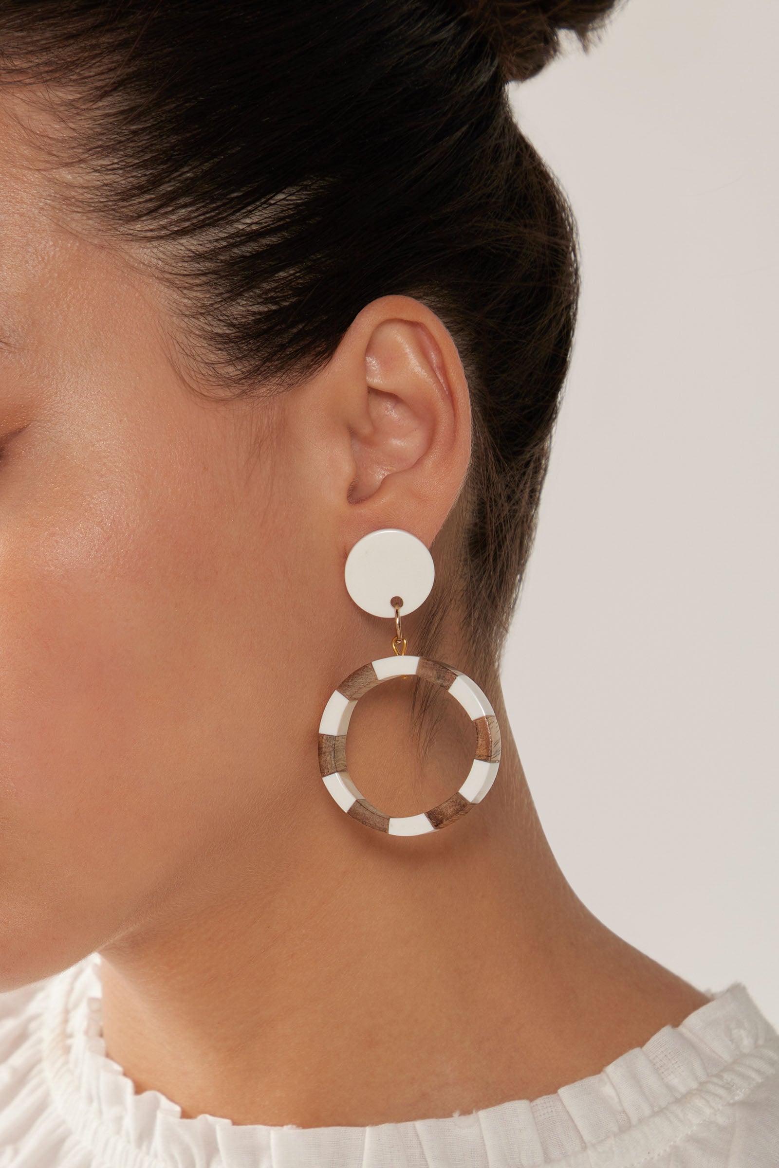 Cay Earring - Tan Stripe - eb&ive Earring