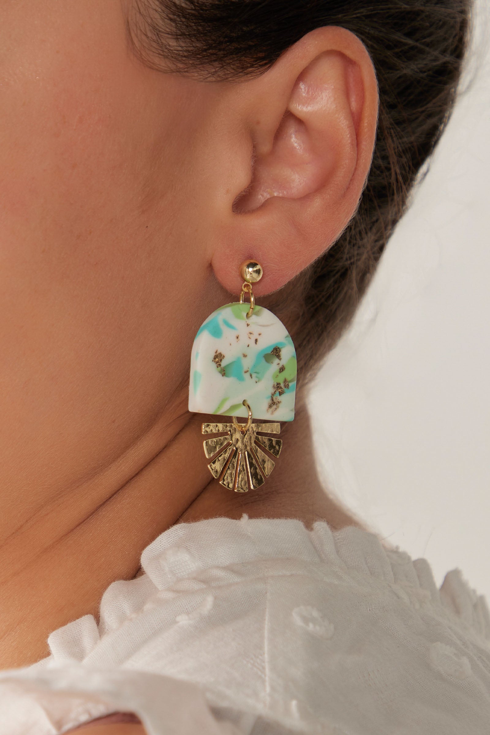 Solstice Mint Earring - Fan - eb&ive Earring