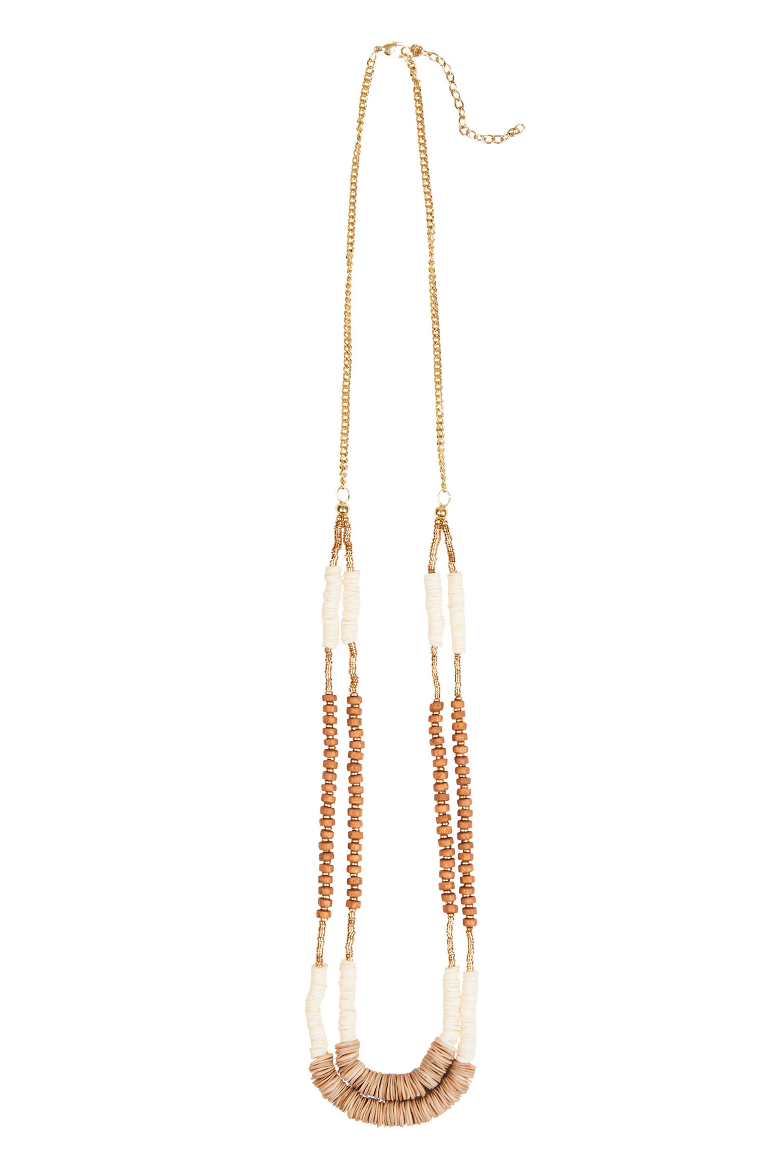 Cay Necklace - Tan/Brass - eb&ive Necklace