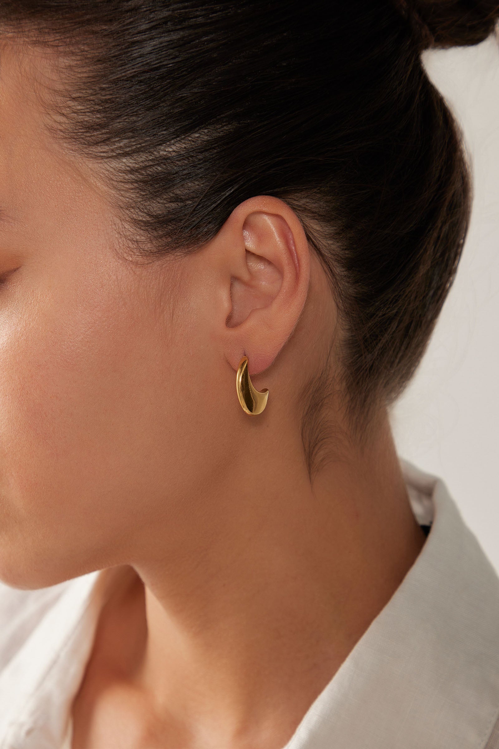 Halcyon Crescent Earring - Gold - eb&ive Earring