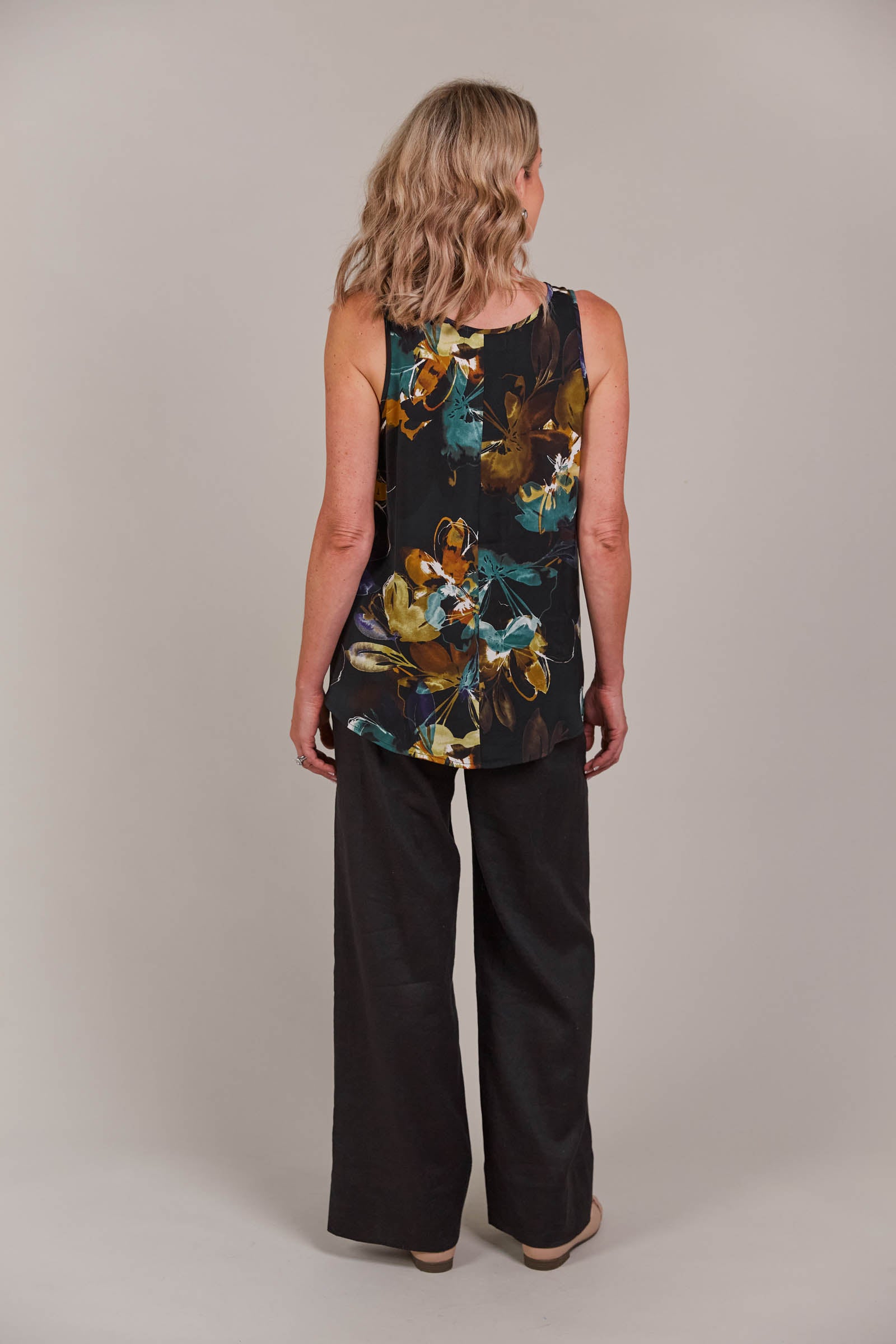 Elsie Tank - Botanical Black