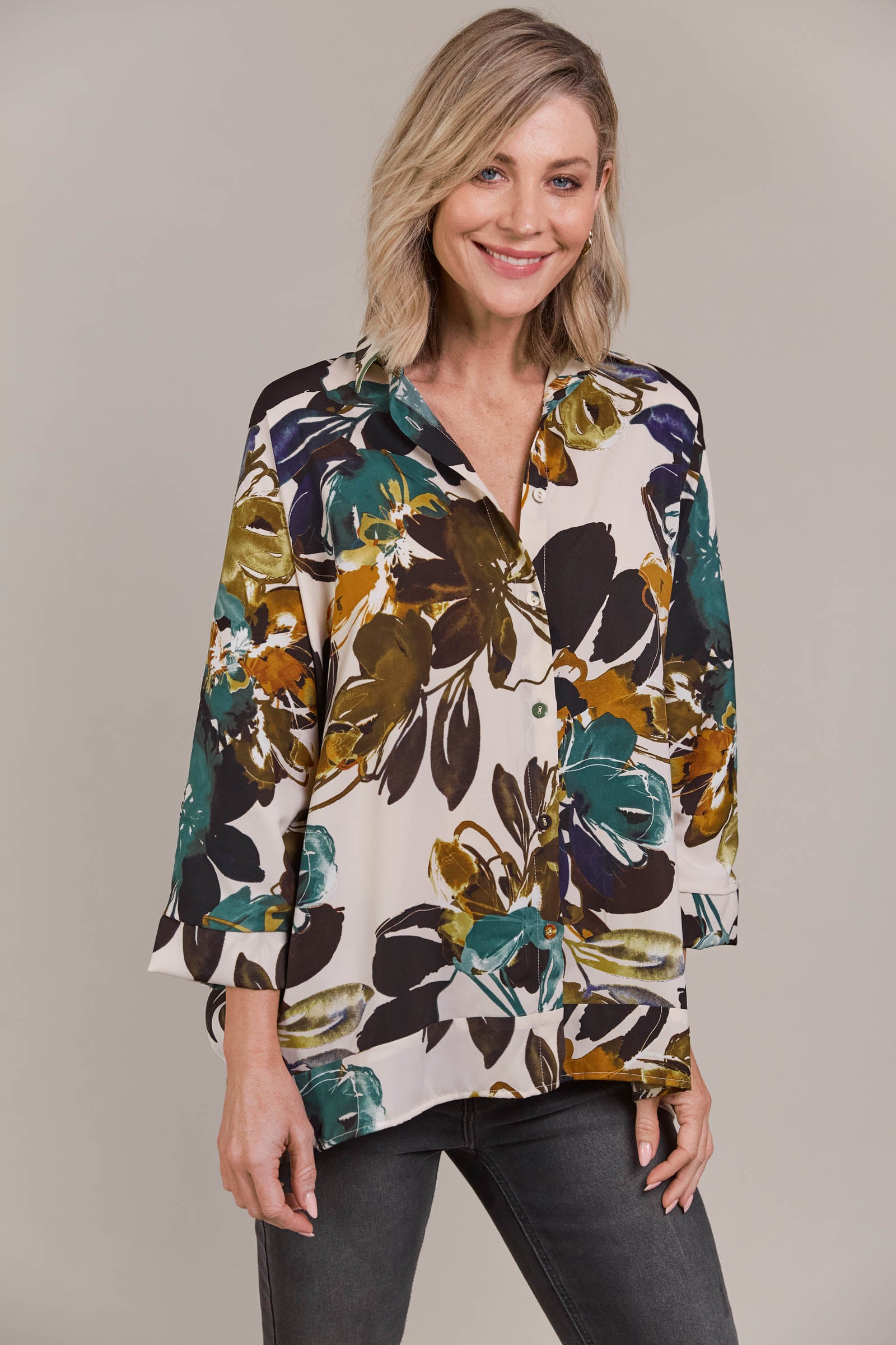 Elsie Relaxed Shirt - Botanical Tusk