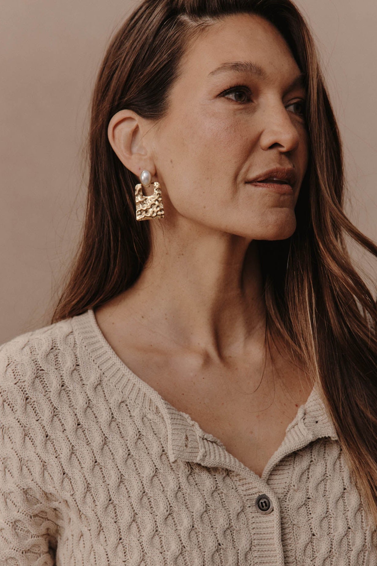 Ivy Pearl Earring - Square
