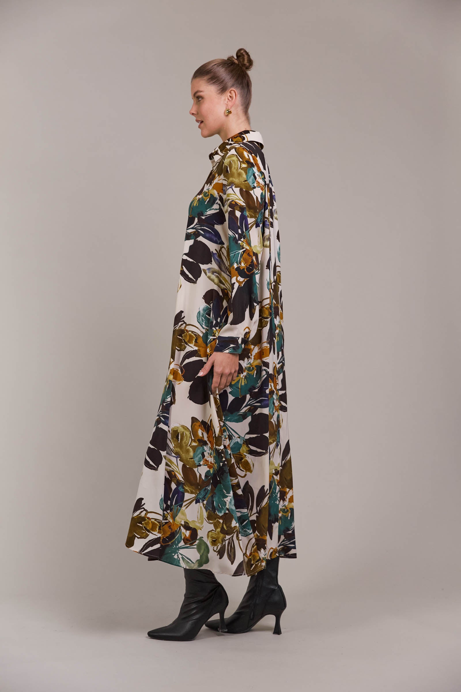 Elsie Shirt Dress - Botanical Tusk