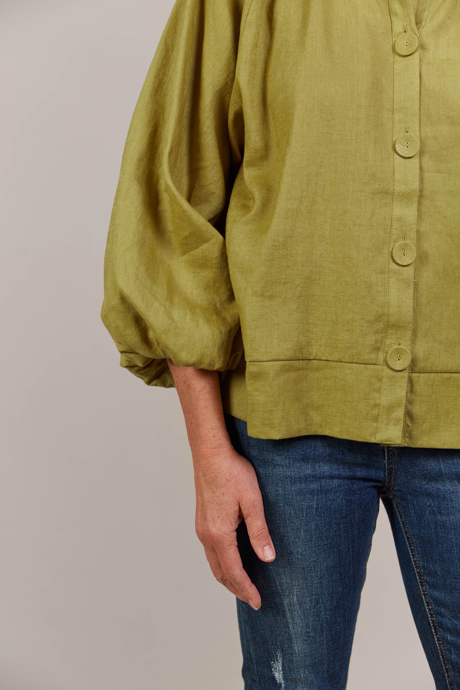 Laax Button Blouse - Chartreuse