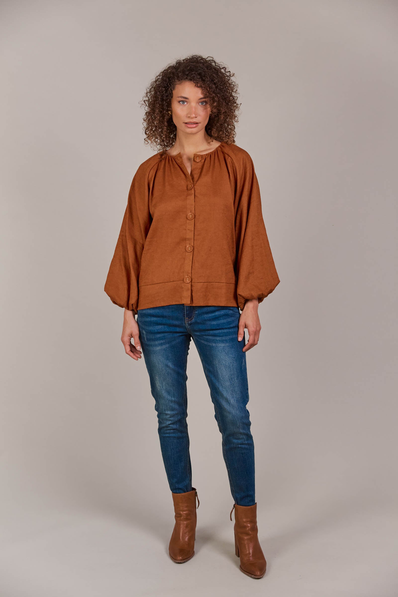 Laax Button Blouse - Hazel