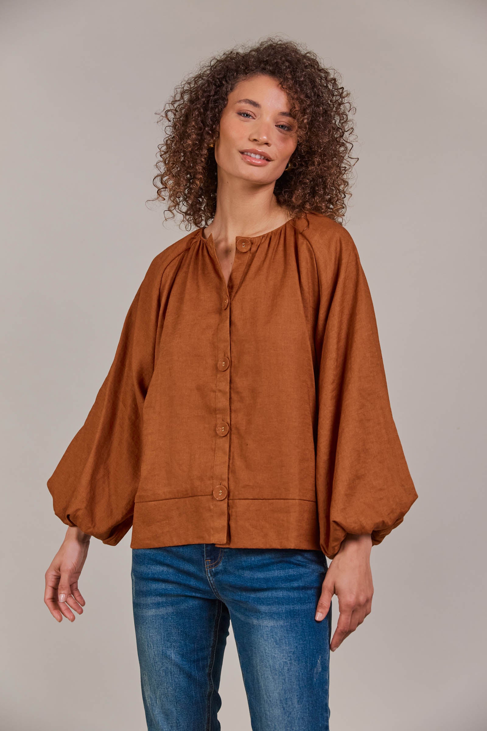 Laax Button Blouse - Hazel