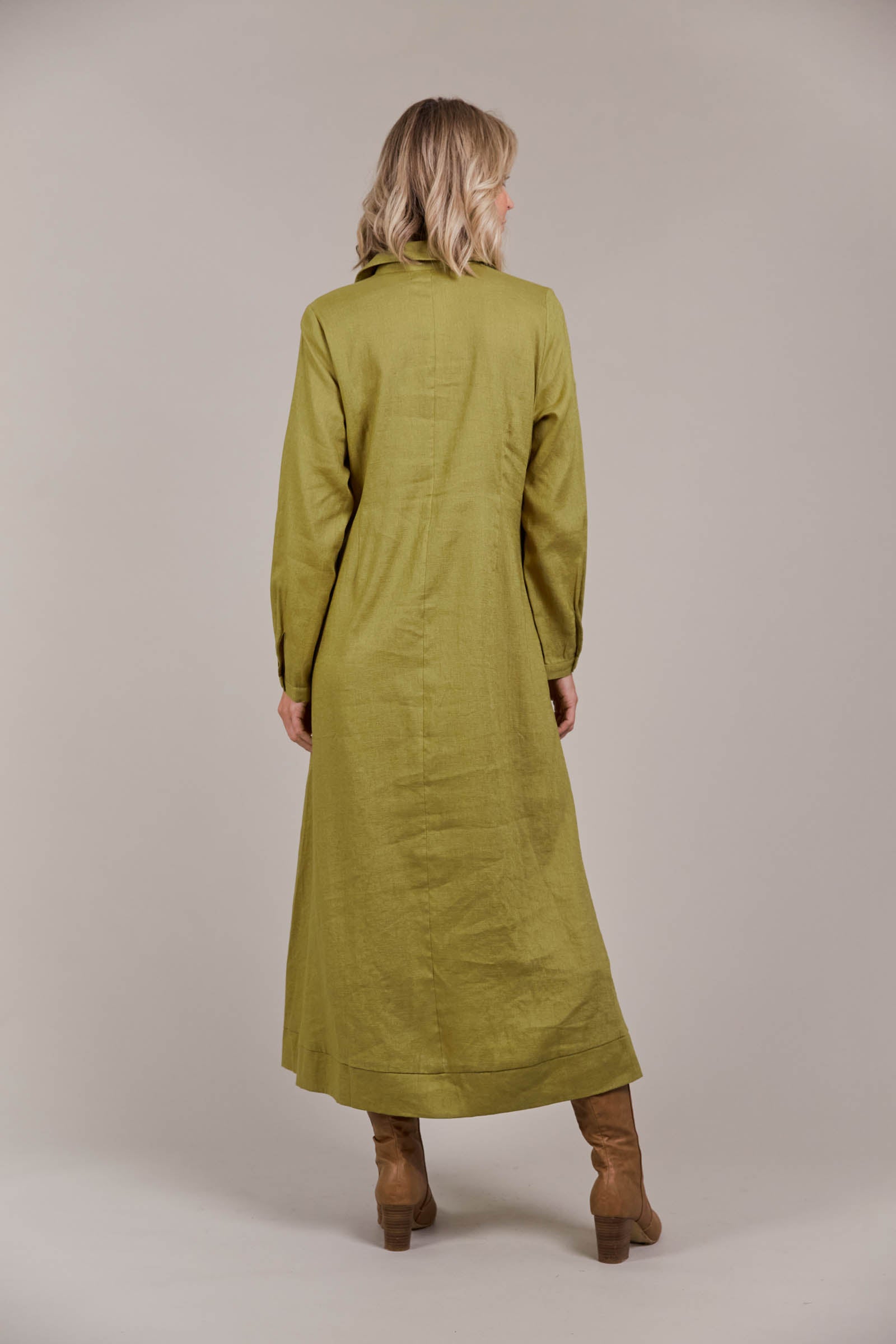 Laax Shirt Dress - Chartreuse