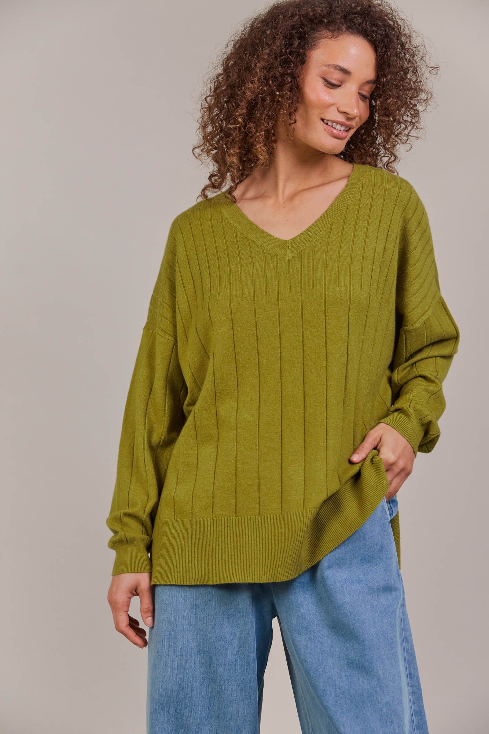 Palmer Relaxed Knit - Chartreuse