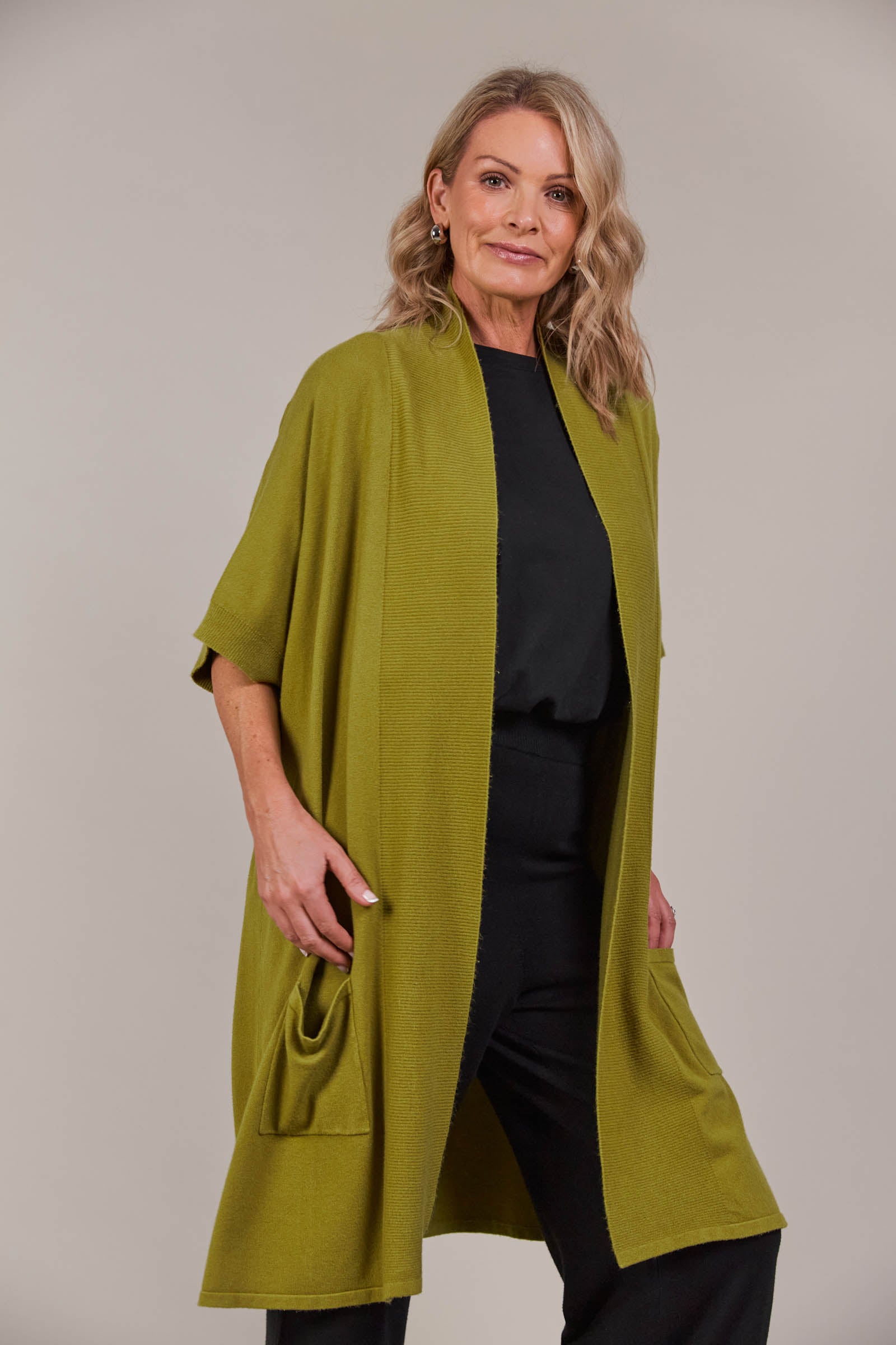 Palmer Vest Cardigan - Chartreuse