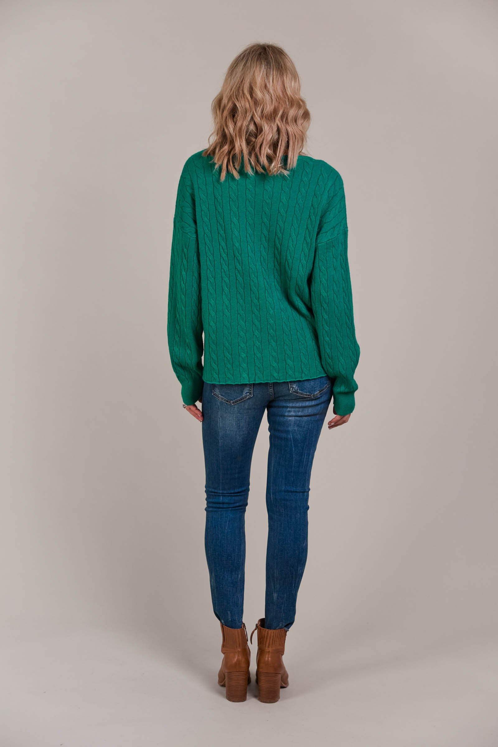 Palmer Cable Knit - Teal