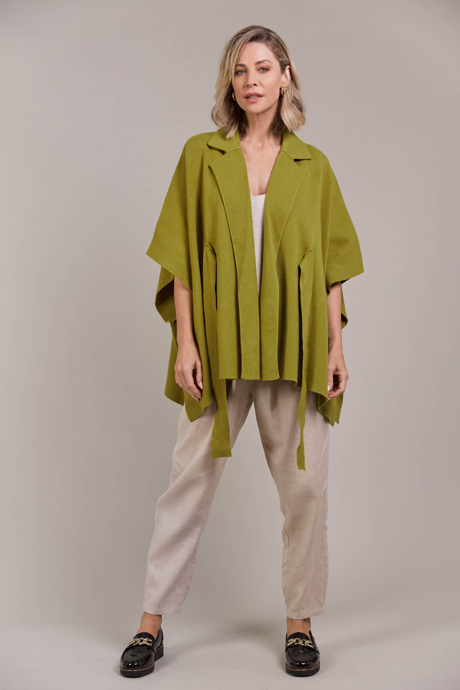 Palmer Knit Cape - Chartreuse