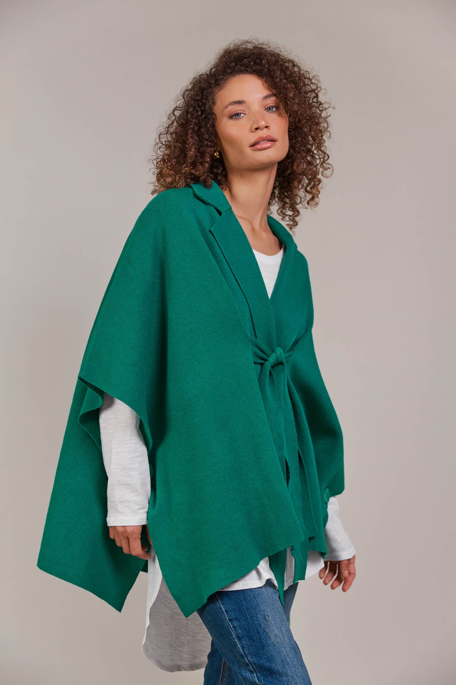 Palmer Knit Cape - Teal