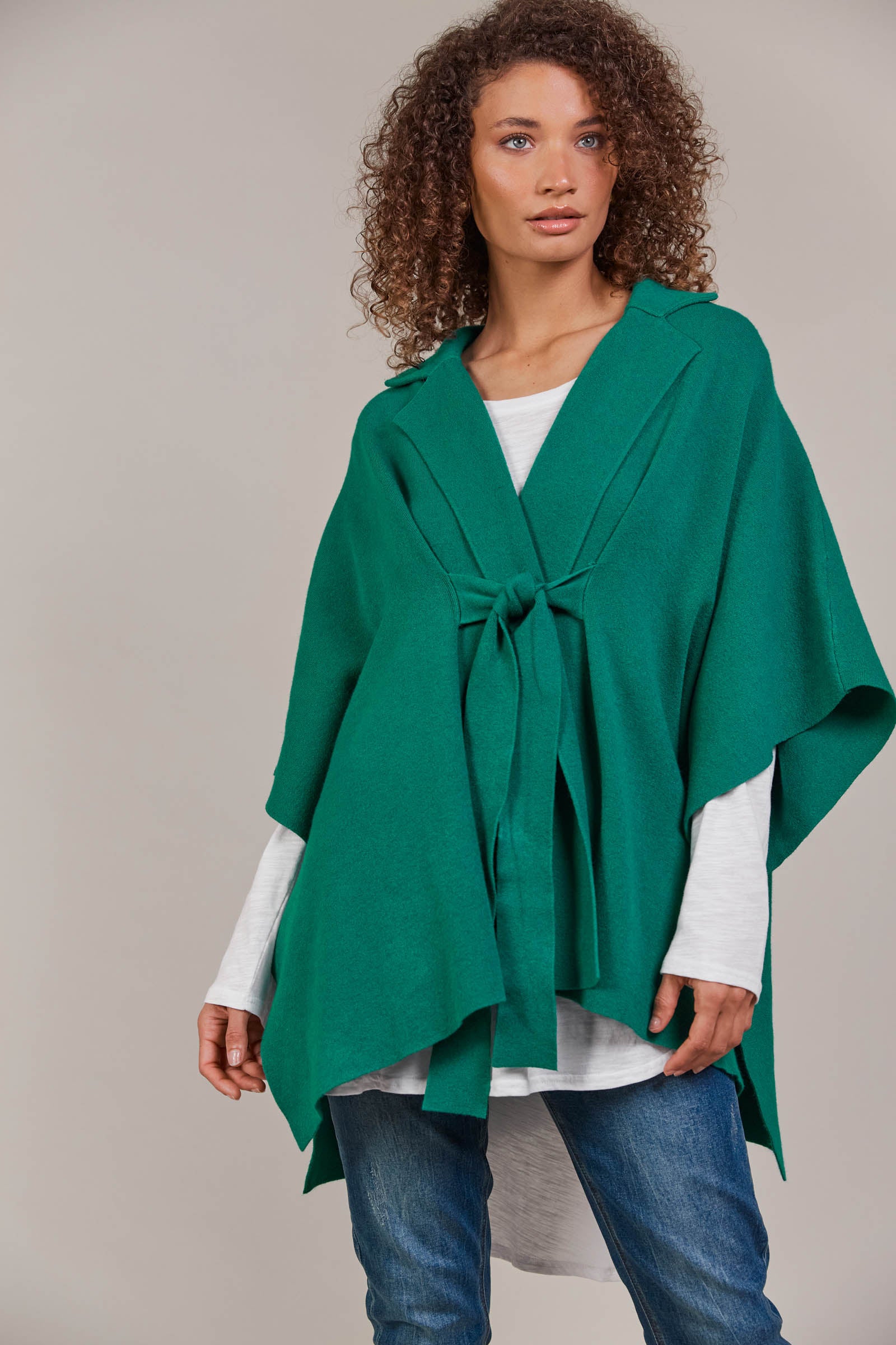 Palmer Knit Cape - Teal