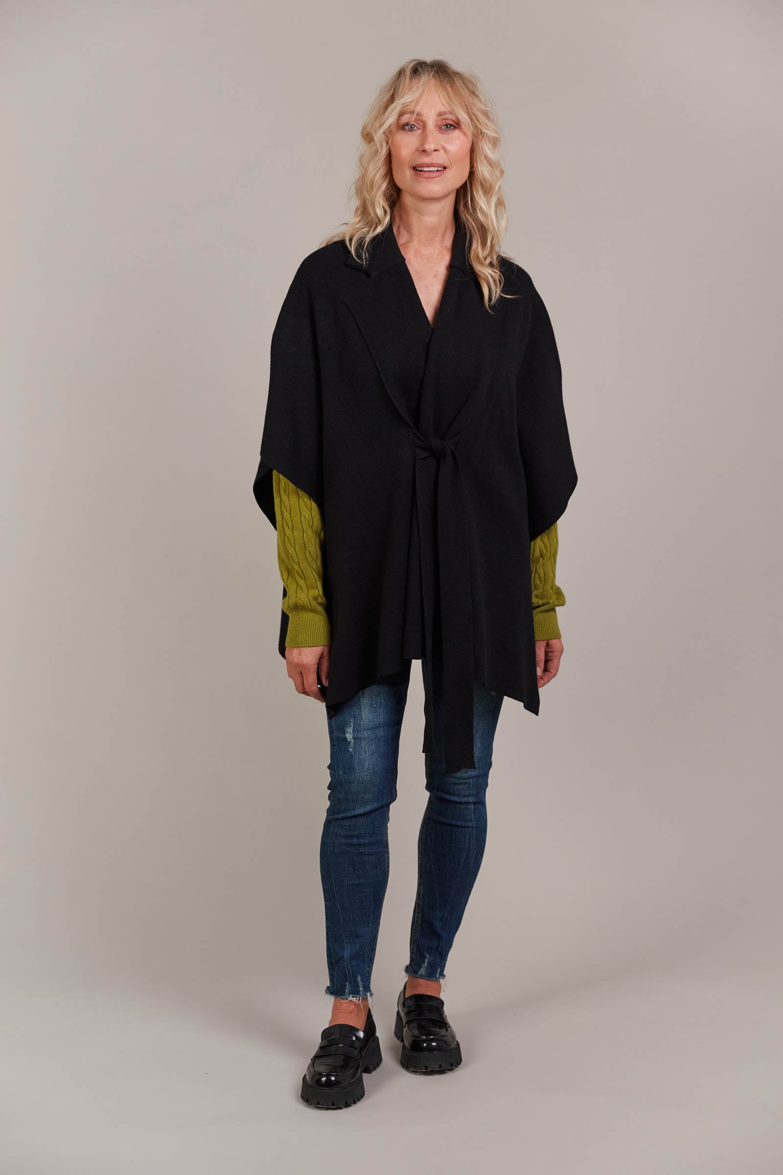 Palmer Knit Cape - Black