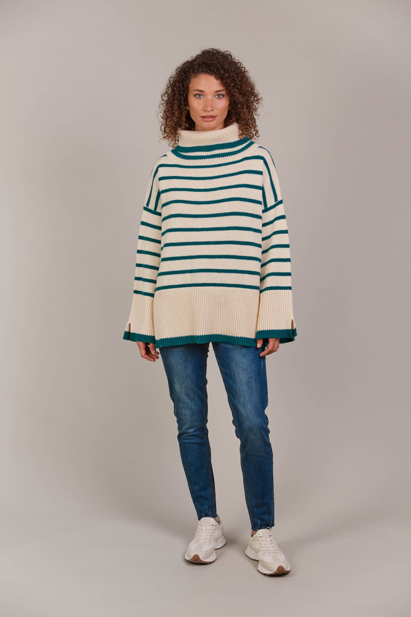 Katana Roll Neck Knit - Teal